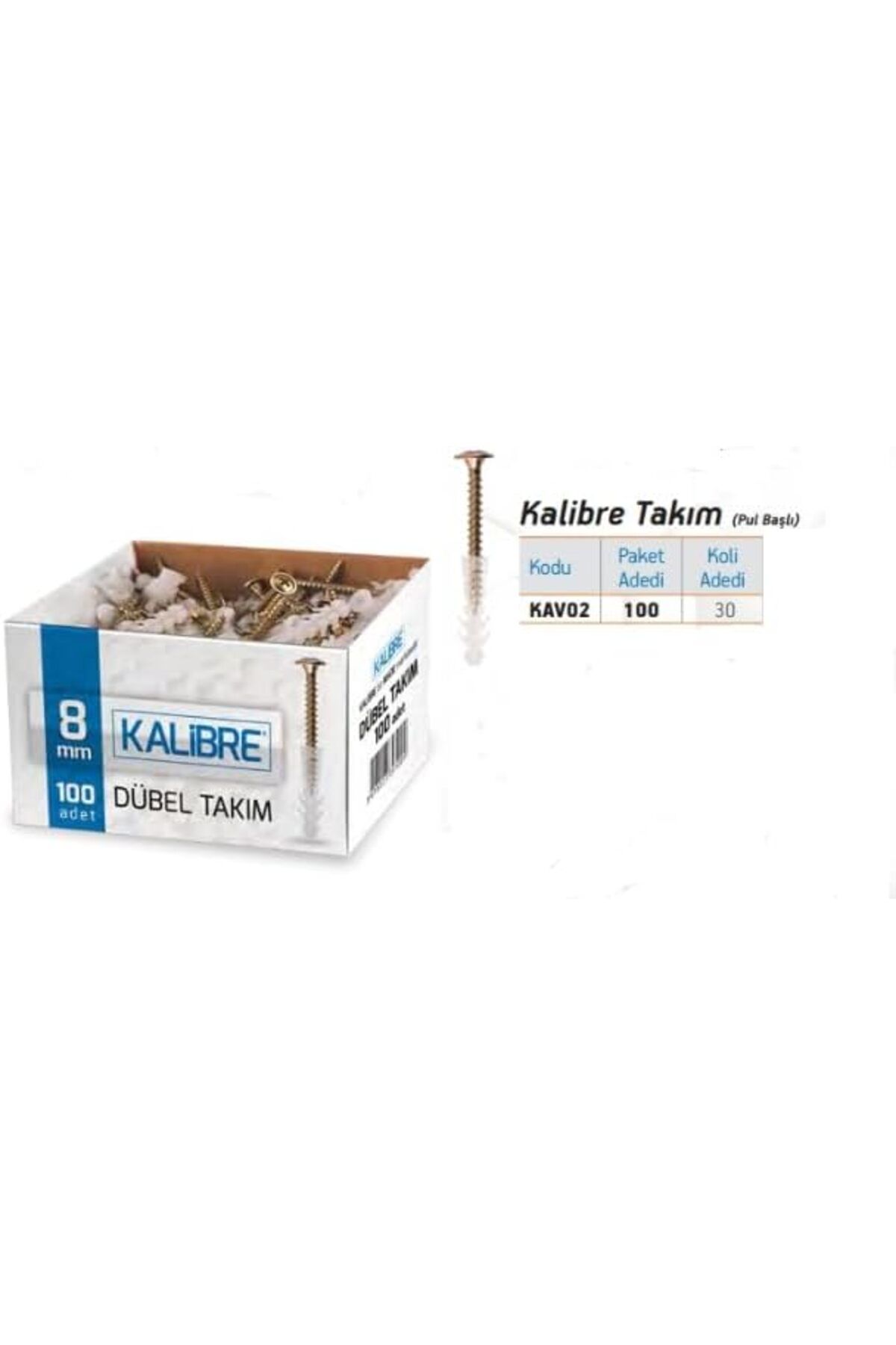 STOREMAX lbstorex Kalibre Dübel 8 mm Vida Dübel Takımı 100 Adet Newdsng 1116818