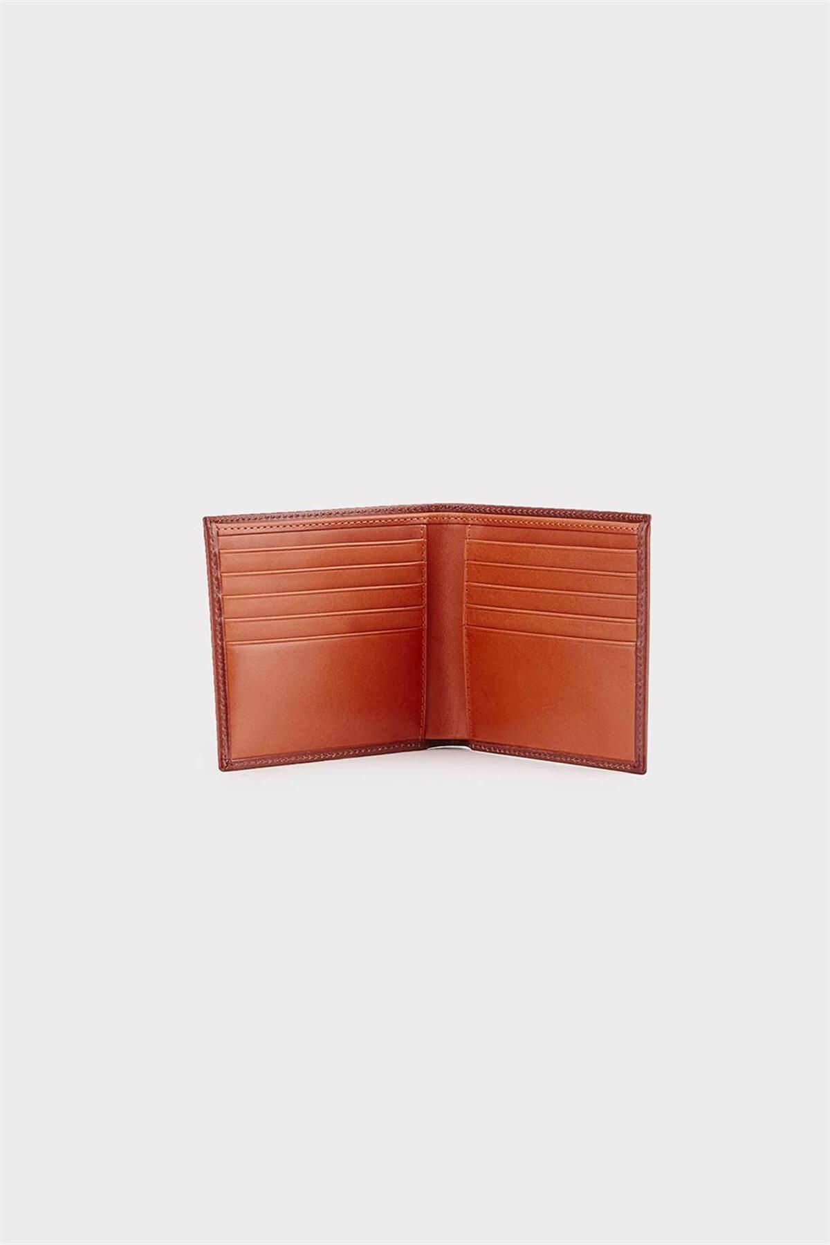 کیف پول چند رنگ مردانه اصلی چرمی قهوه ای Cabani