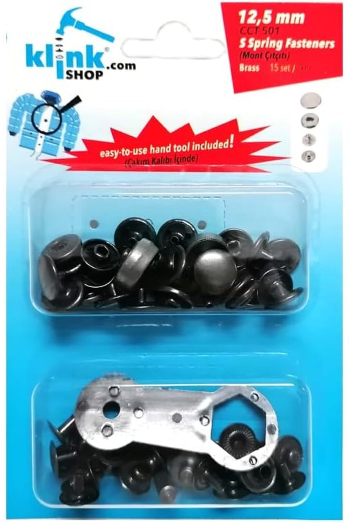 STOREMAX dlshop 12,5 mm Kendin Yap Kiti, Mont, Giyim, Çanta, Deri için Çekiçle Uygulama Aparatları ve 15