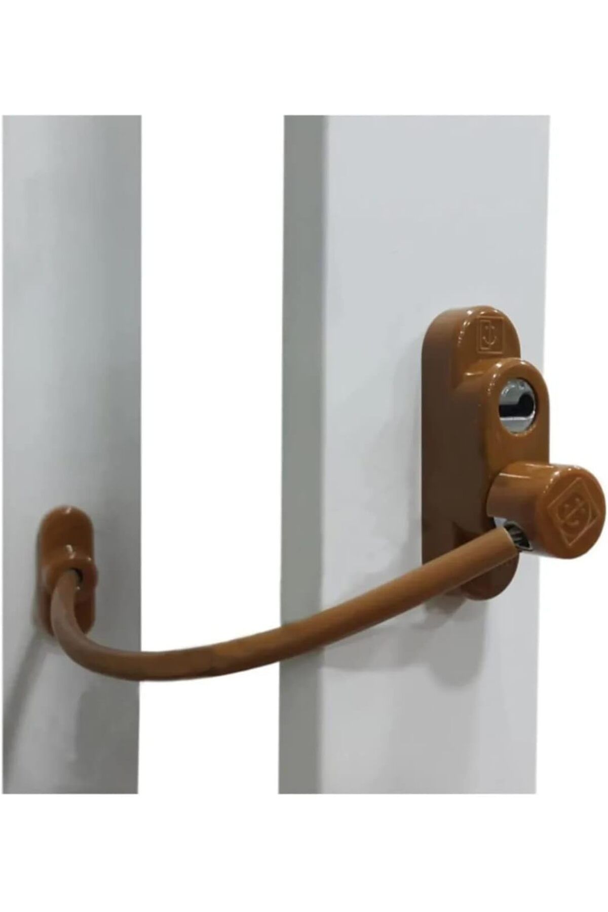 yenibagshop Penkid Çelik Halatlı Kablolu Pvc Pencere Emniyet Çocuk Güvenlik Kilidi 3 ADET (Kahverengi)