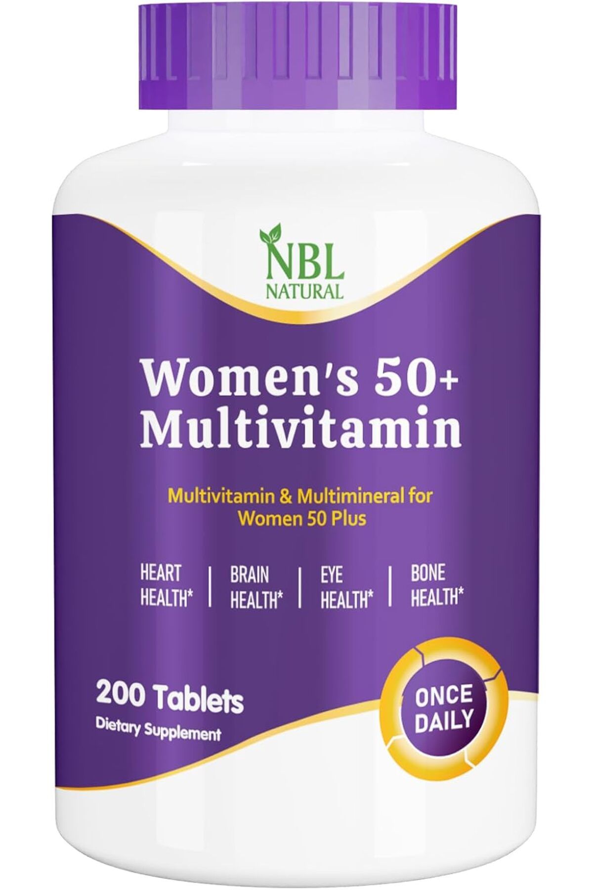 NBL Natural-Women Multivitamin for Women 50 Plus, Multivitamin Multimineral Supplement, 200 Tablets 1