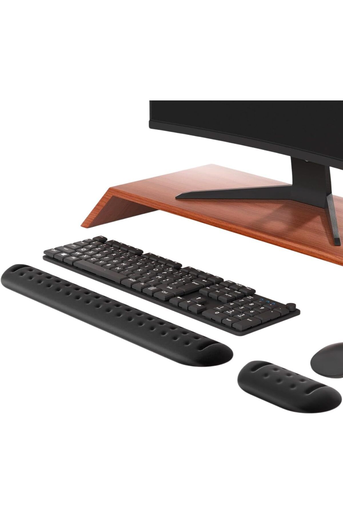 STOREMAX cmllashop Gaming Klavye ve Mouse Bilek Destek Seti, ErgoPad, Kaymaz Tabanlı, Nefes Alan Kumaş, Ağ