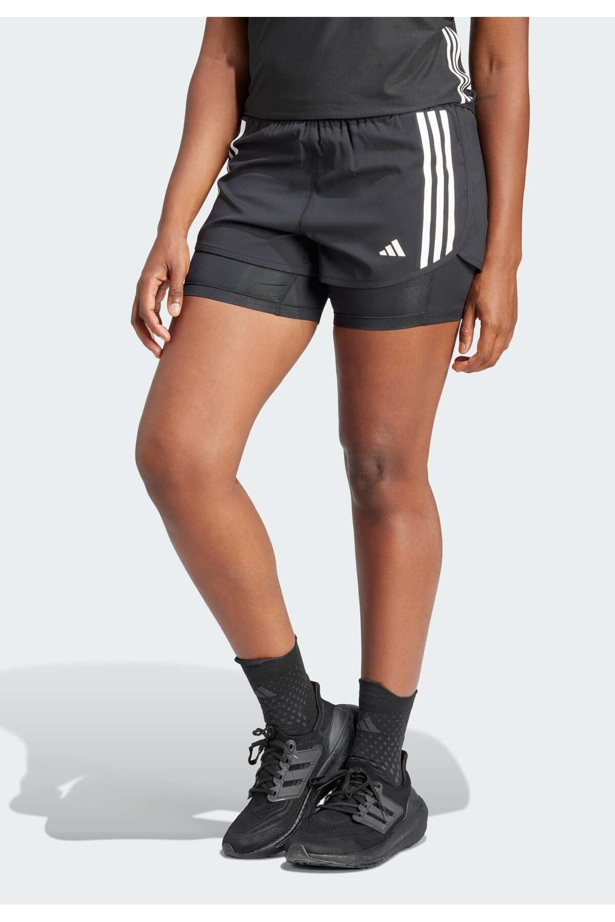 adidas-Own the Run 3-Stripes 2-in-1 Shorts 8