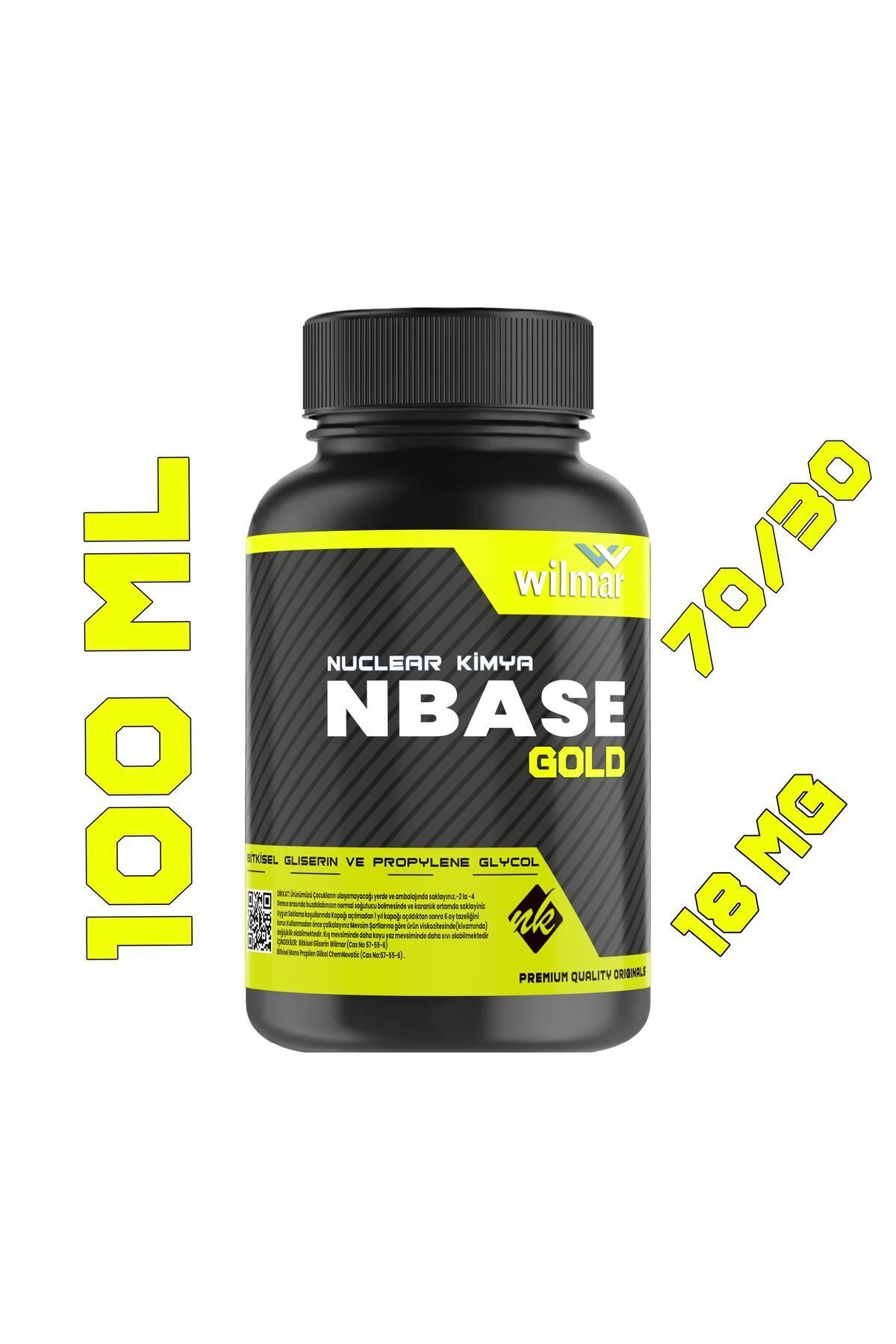 nuclear kimya Gold Base 100 ml Vg Pg 70-30 18 Mg Sertlik Oranı Gliserin Propilen Glikol Base