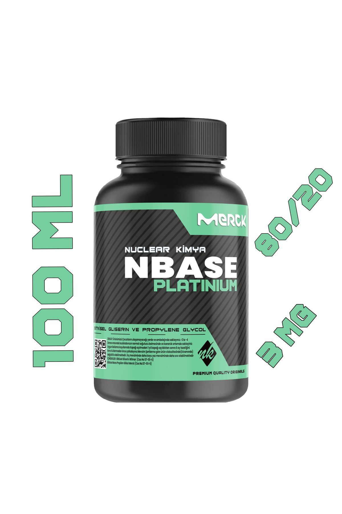 nuclear kimya Platinium Base 100 ml Vg Pg 80-20 3 Mg Sertlik Oranı Gliserin Propilen Glikol Base