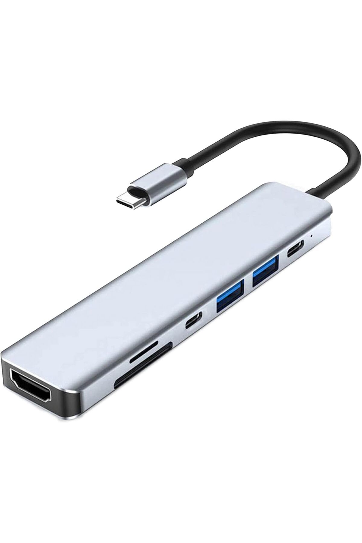 STOREMAX bystoreby CH-13C Macbook Uyumlu Type-C To 2* USB 3.0 Sd Tf 4K Hd 1080P HDMI Pd Kart Okuyucu Çeviric