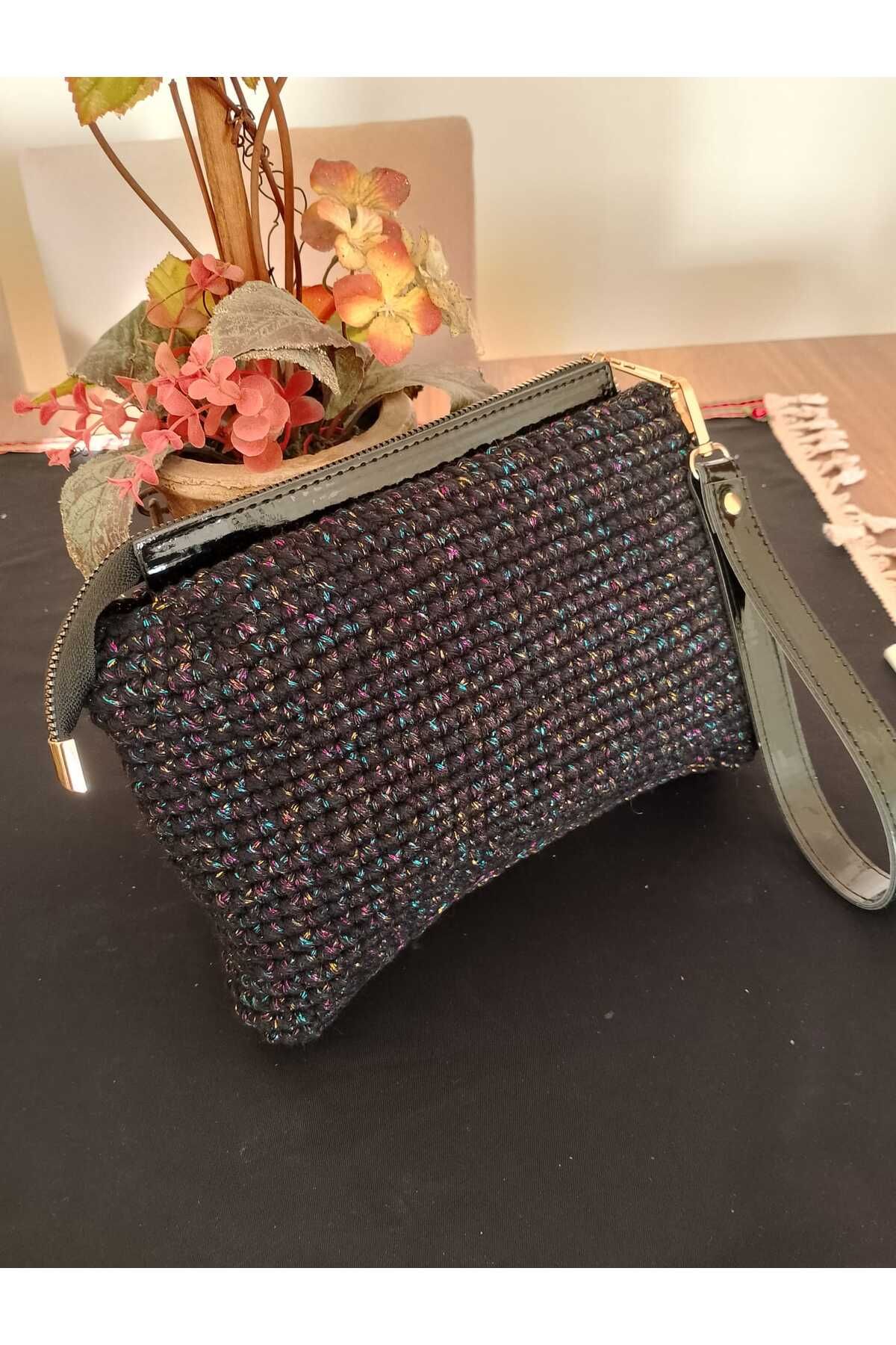 Mogiva Kadın Örgü Clutch Çanta