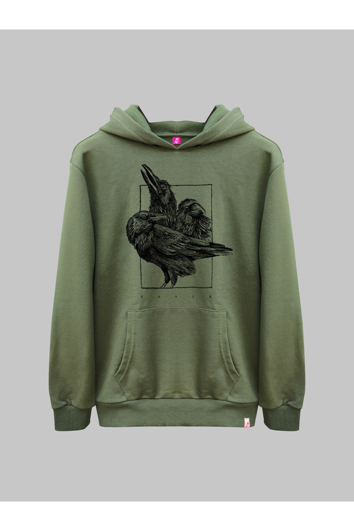 Geveze Lori Fatih Aslantaş, Raven Adlı hoodie Haki unisex