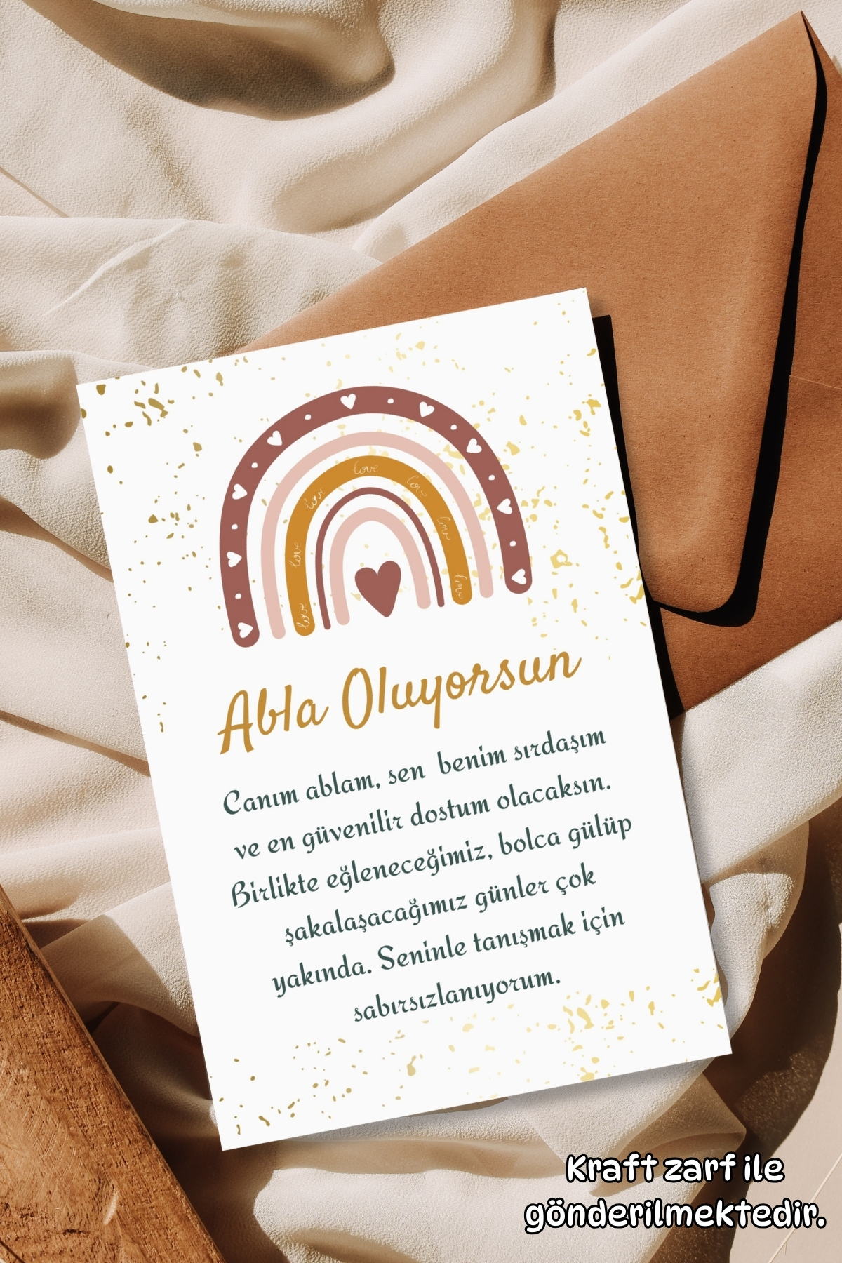 Metranya Abla Oluyorsun Müjde Kartı Hamilelik Hatıra Anı Kartı Bebek Hediyelik Yenidoğan Fotoğraf Çekim Kartı fotoğrafı 3 (önizleme)