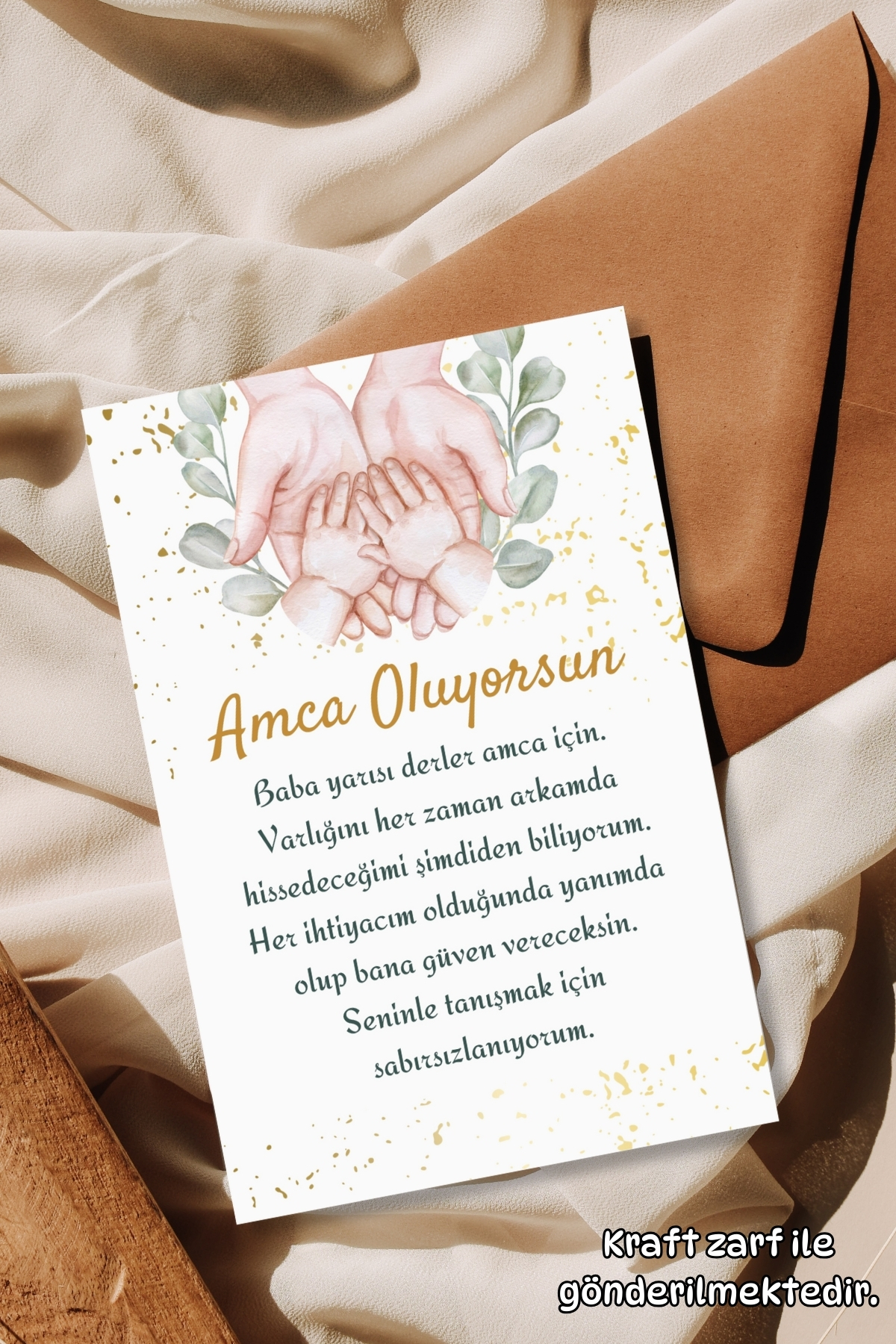 Metranya Amca Oluyorsun Müjde Kartı Hamilelik Hatıra Anı Kartı Bebek Hediyelik Yenidoğan Fotoğraf Çekim Kartı fotoğrafı 3 (önizleme)