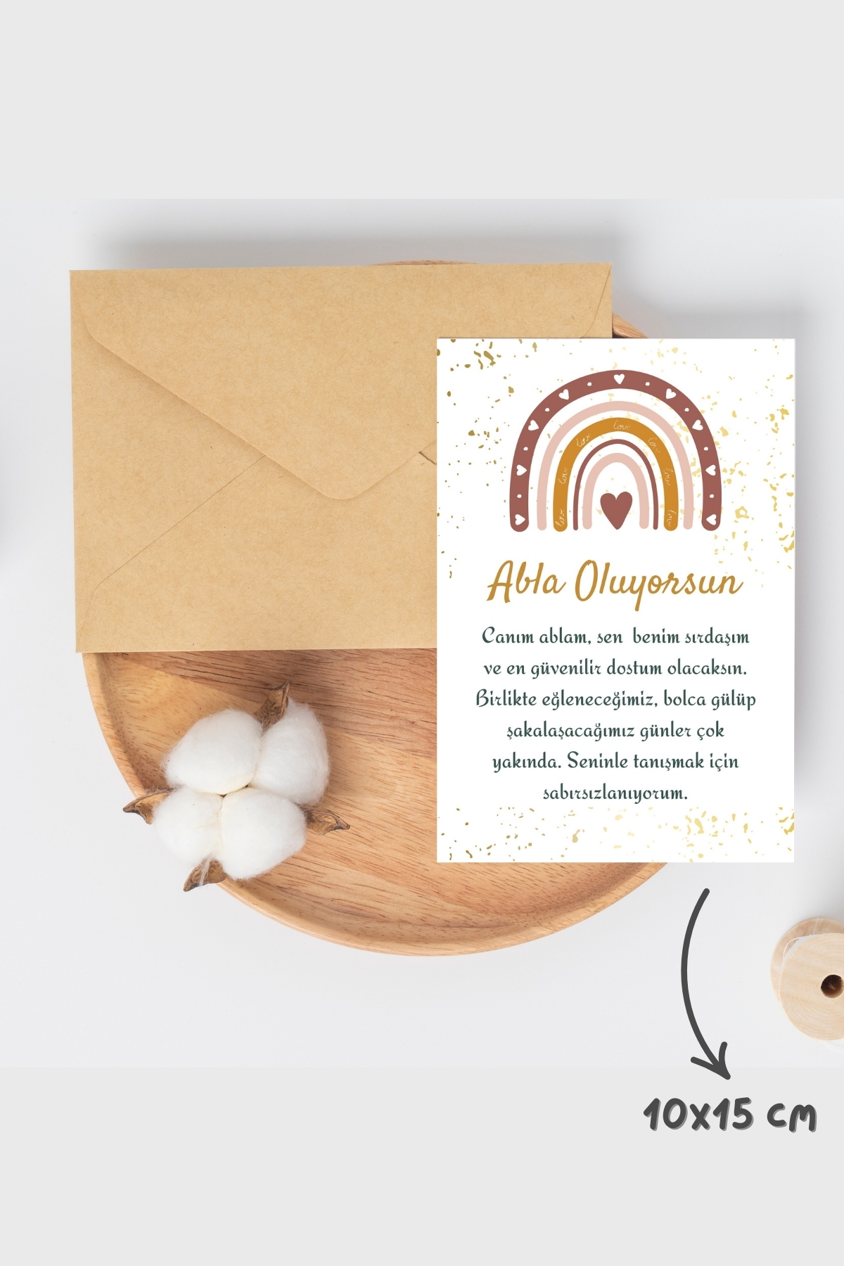 Metranya Abla Oluyorsun Müjde Kartı Hamilelik Hatıra Anı Kartı Bebek Hediyelik Yenidoğan Fotoğraf Çekim Kartı fotoğrafı 2 (önizleme)