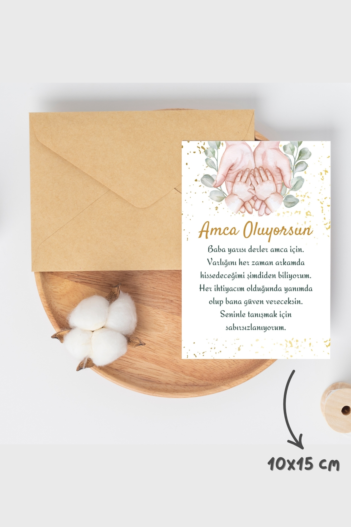 Metranya Amca Oluyorsun Müjde Kartı Hamilelik Hatıra Anı Kartı Bebek Hediyelik Yenidoğan Fotoğraf Çekim Kartı fotoğrafı 2 (önizleme)