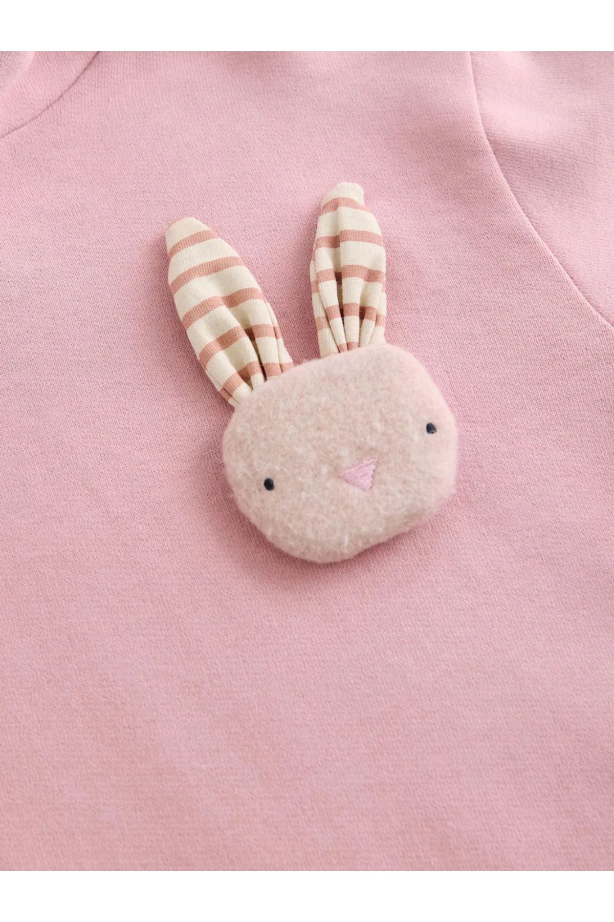 Next Baby-Pink Bunny - Long Sleeve Hooded Sweat Dress 8