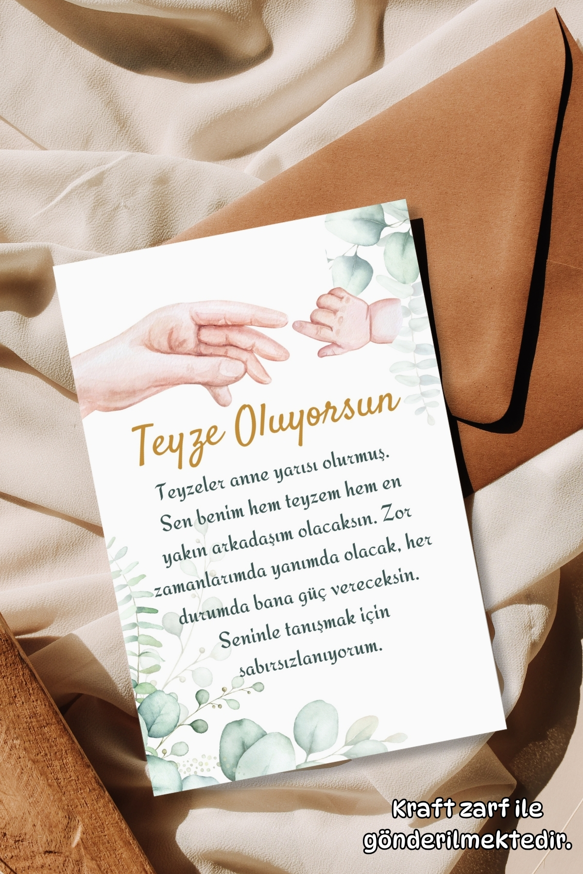 Metranya Teyze Oluyorsun Müjde Kartı Hamilelik Hatıra Anı Kart Bebek Hediyelik Yenidoğan Fotoğraf Çekim Kartı fotoğrafı 3 (önizleme)