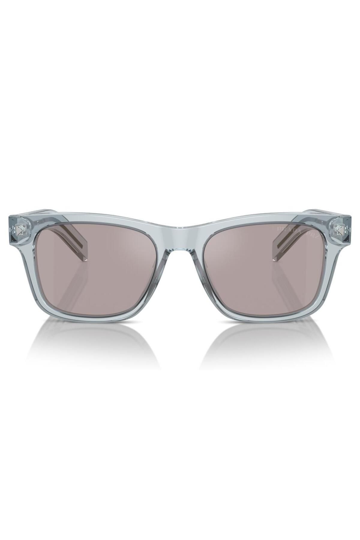 Prada-Man Rectangle Sunglasses- Pr A17s - Lense Size:54mm - Transparent Azure 2