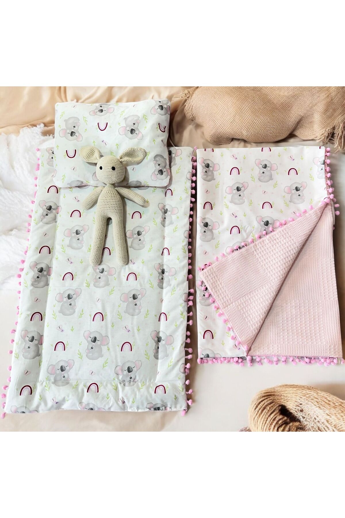 alisbebe Bebek minderi+pike+yastık 3lü set