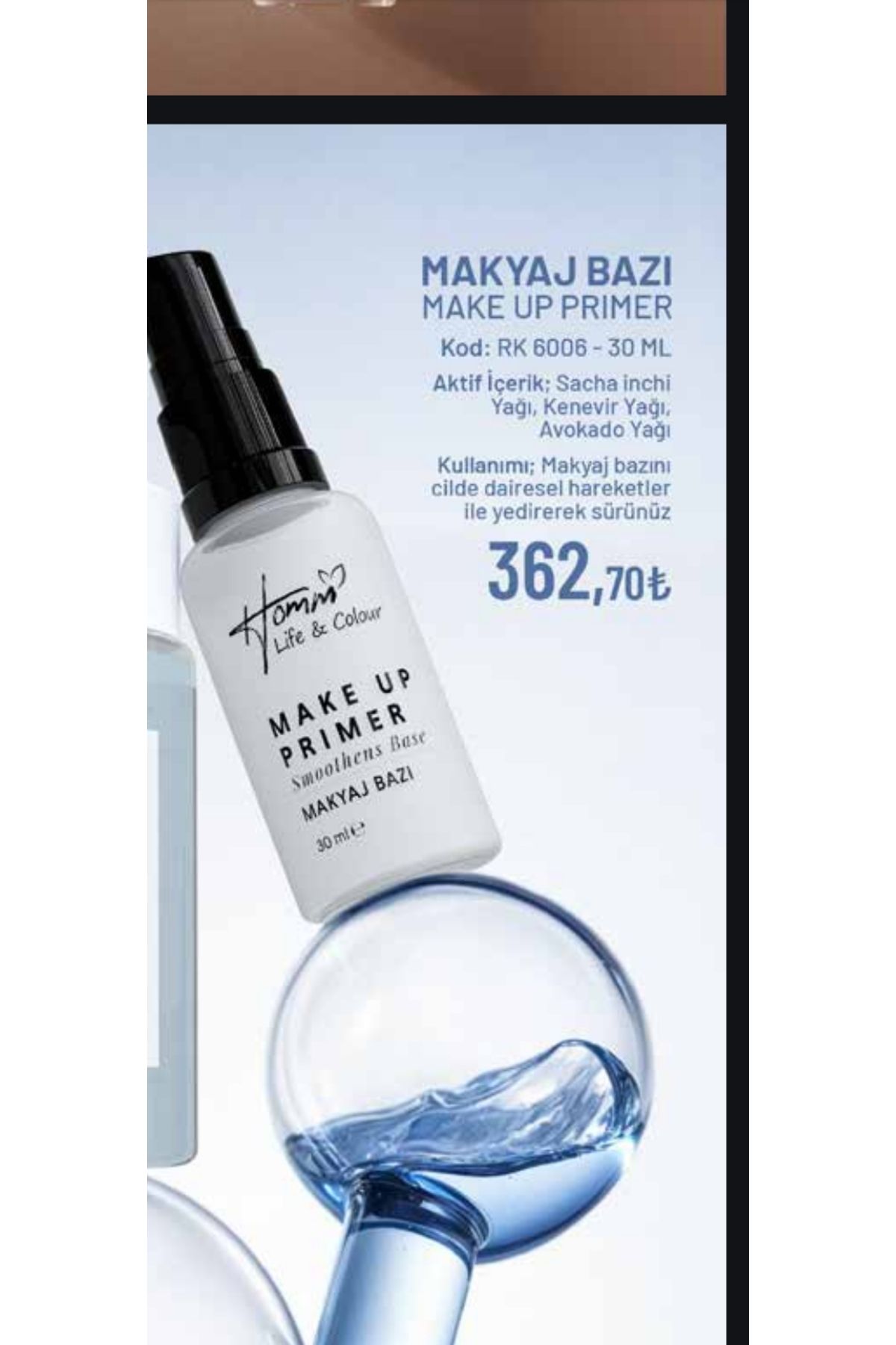 Azra Homm life makyaj bazı make up primer