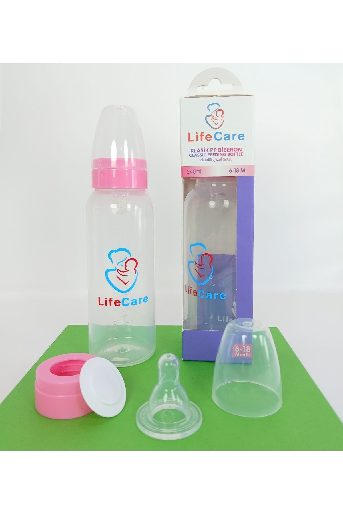 Life Care PP Biberon 240ml pembe