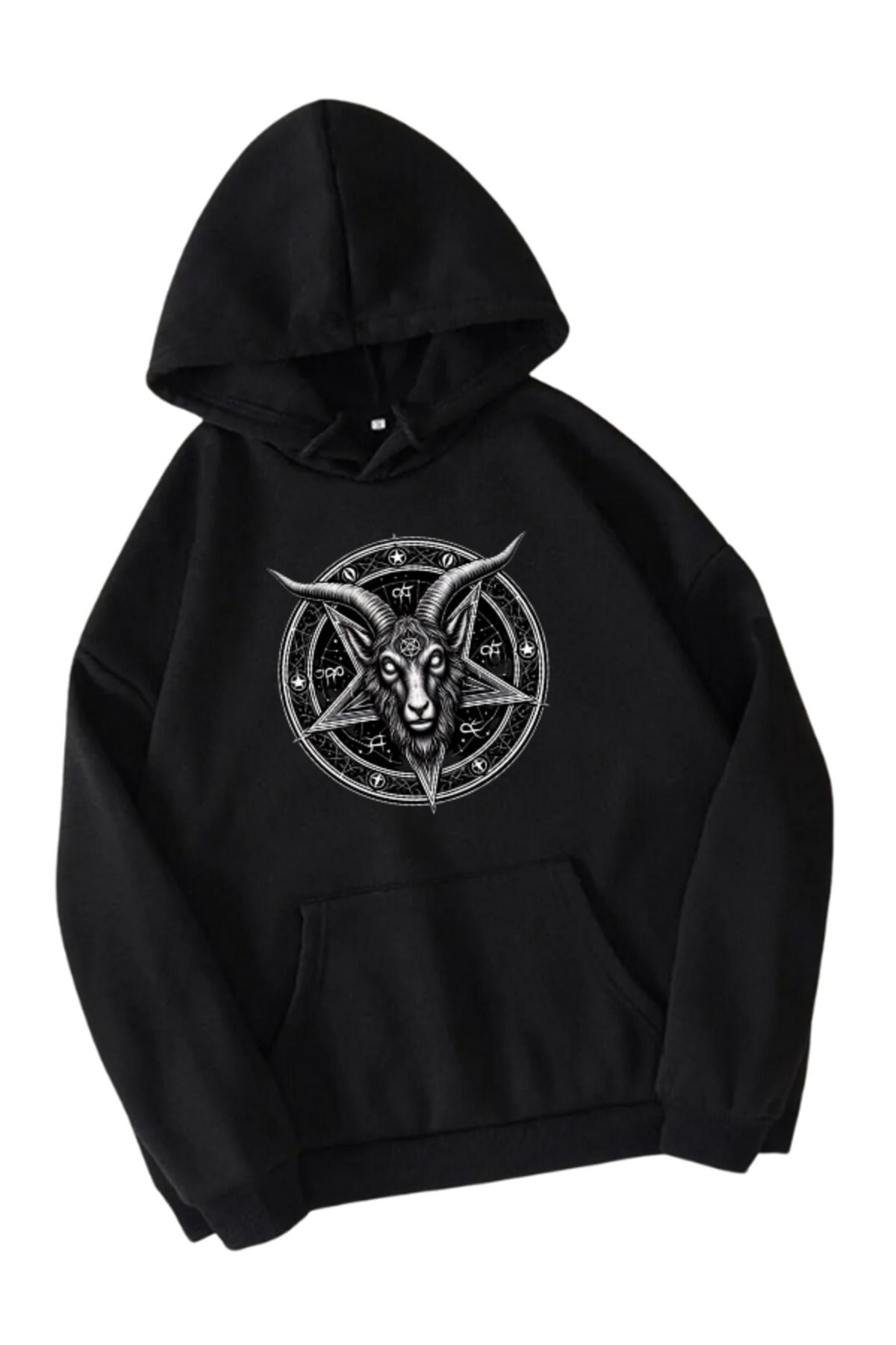 MODA SWEATSHİRT Satanic Graphic Hoodie UNİSEX KANGURU CEPLİ KAPÜŞONLU