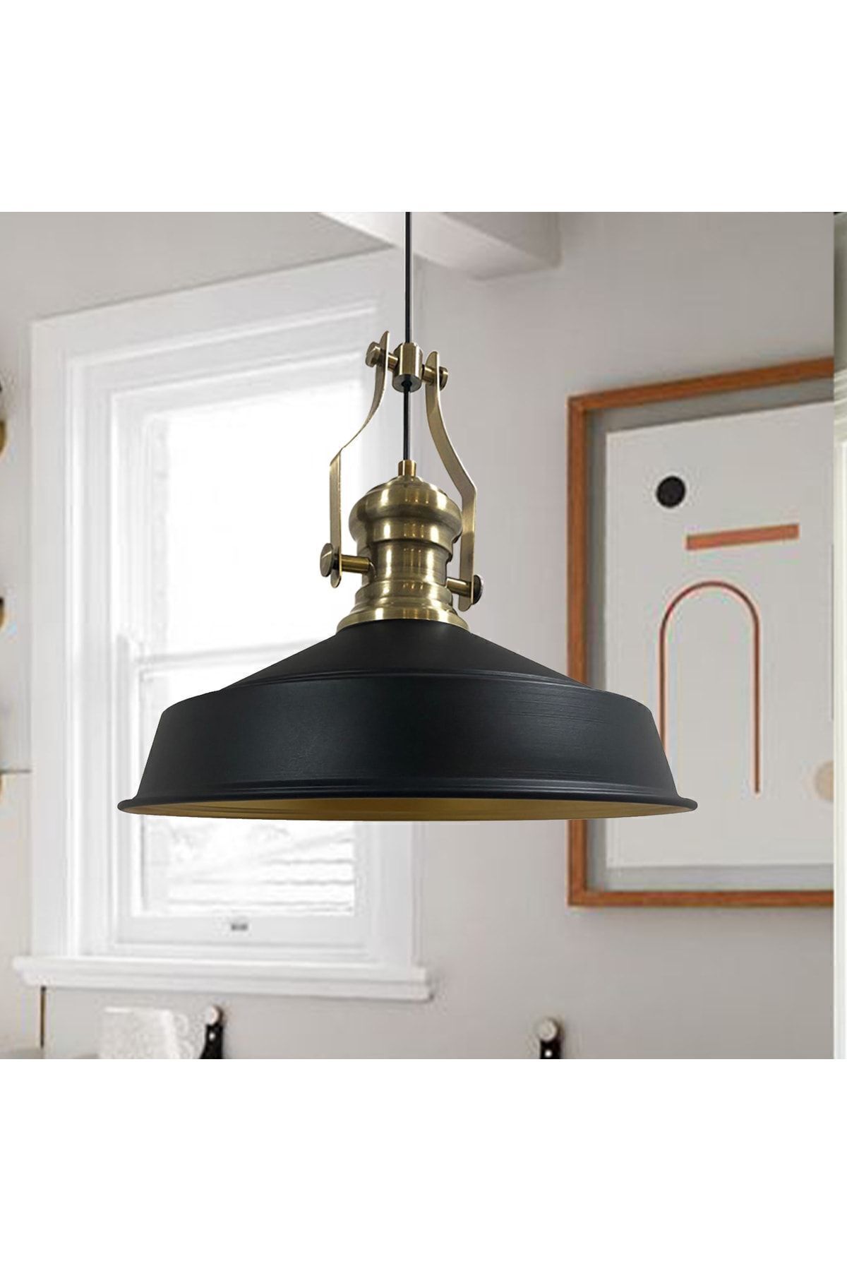 Bamyum-Neo-Asletl Industrial Vintage Hängelampe  40 cm, Schwarz Metall Pendelleuchte 2