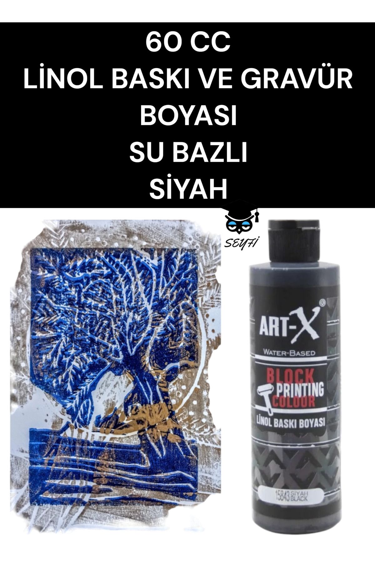 SEYFİKİRTASİYE 60 CC LİNOL BASKI VE GRAVÜR BOYASI SU BAZLI