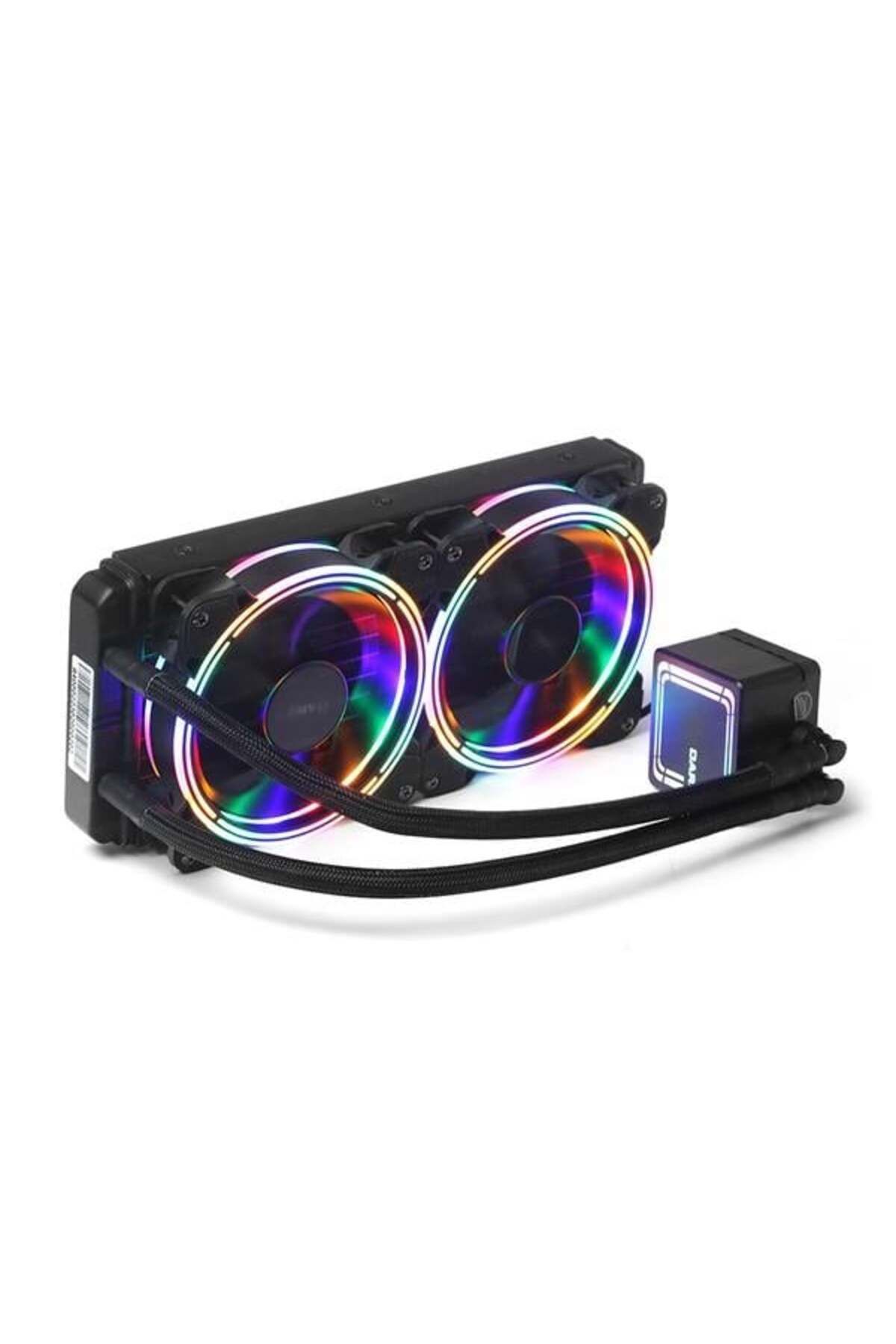 Hızlı Stok DARK 240MM AQUA FORCE W246 DKCCW246 RGB AM5-1700P SIVI SOĞUTMALI İŞLEMCİ FANI