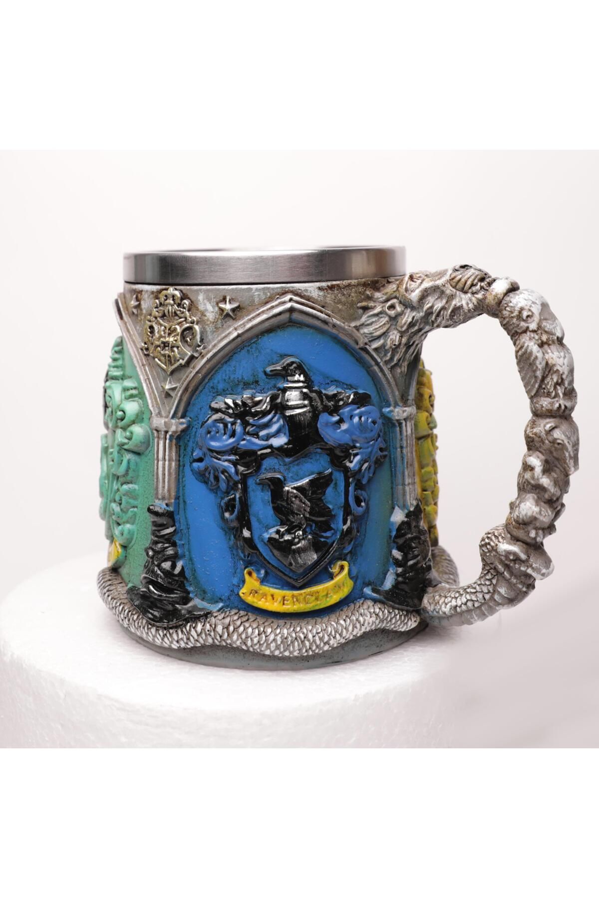 Piraye Gift Hufflepuff Gryfindor Slytherin Ravenclaw Figürlü Paslanmaz Çelik Kupa