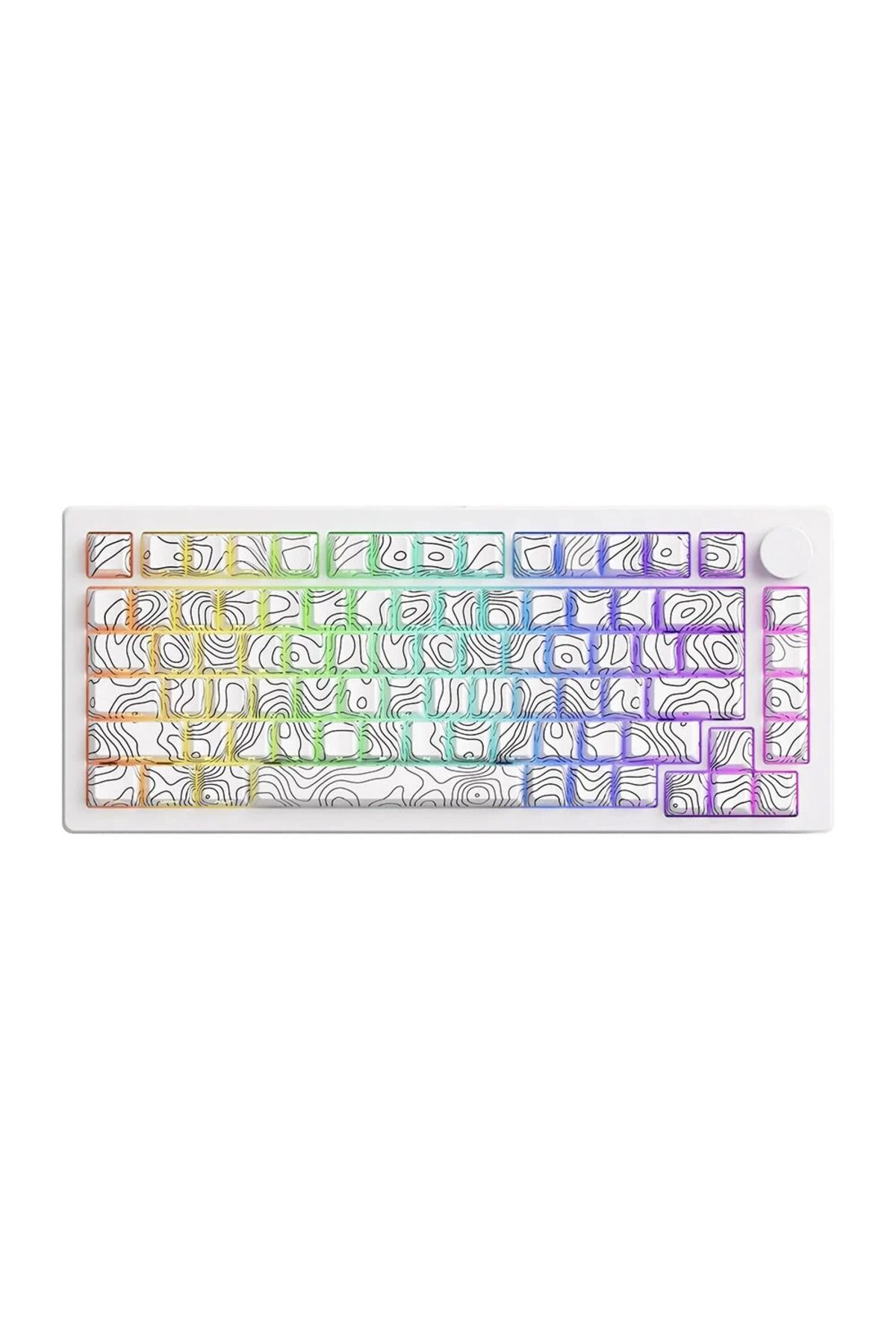 AKKO MONSGEEK M1 V5 Contour Lines White RGB Kablosuz Hotswap Mekanik Gaming Klavye