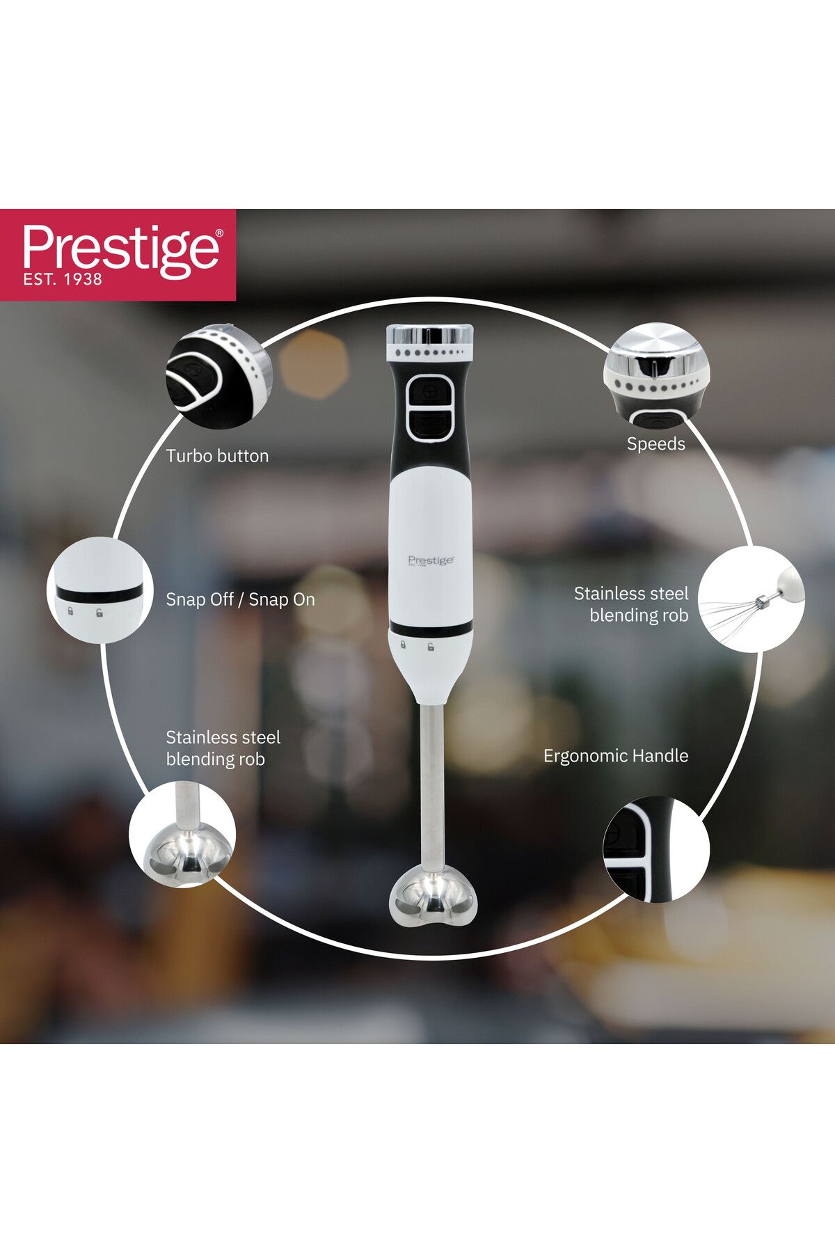 Prestige-Hand Blender 600W | 2-in-1 Hand Mixer & Food Processor with Turbo Button | PR54945 4