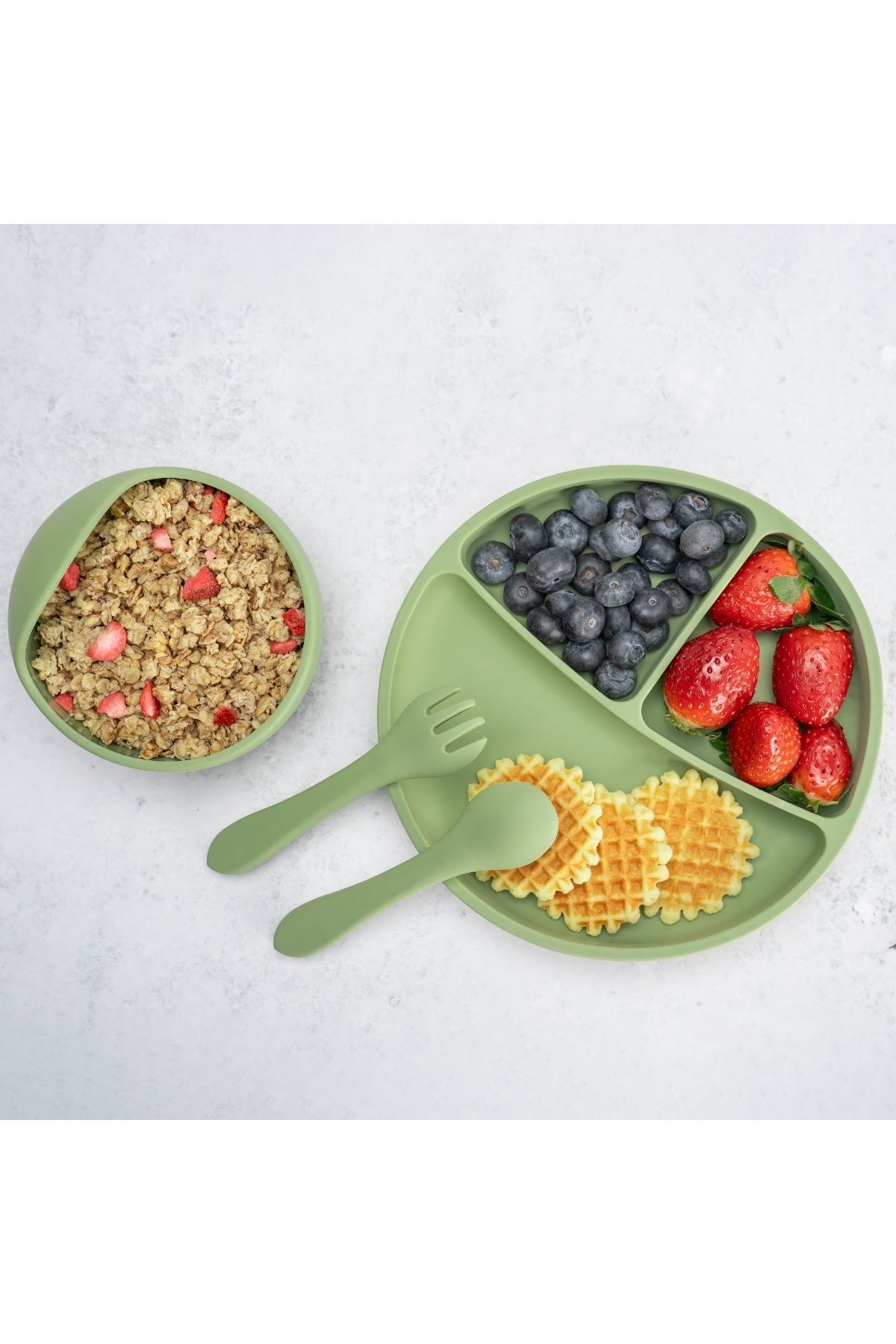 OEM Set Diversificare, Appekids, 100% Silicon, Basic - Raw Green - One Size