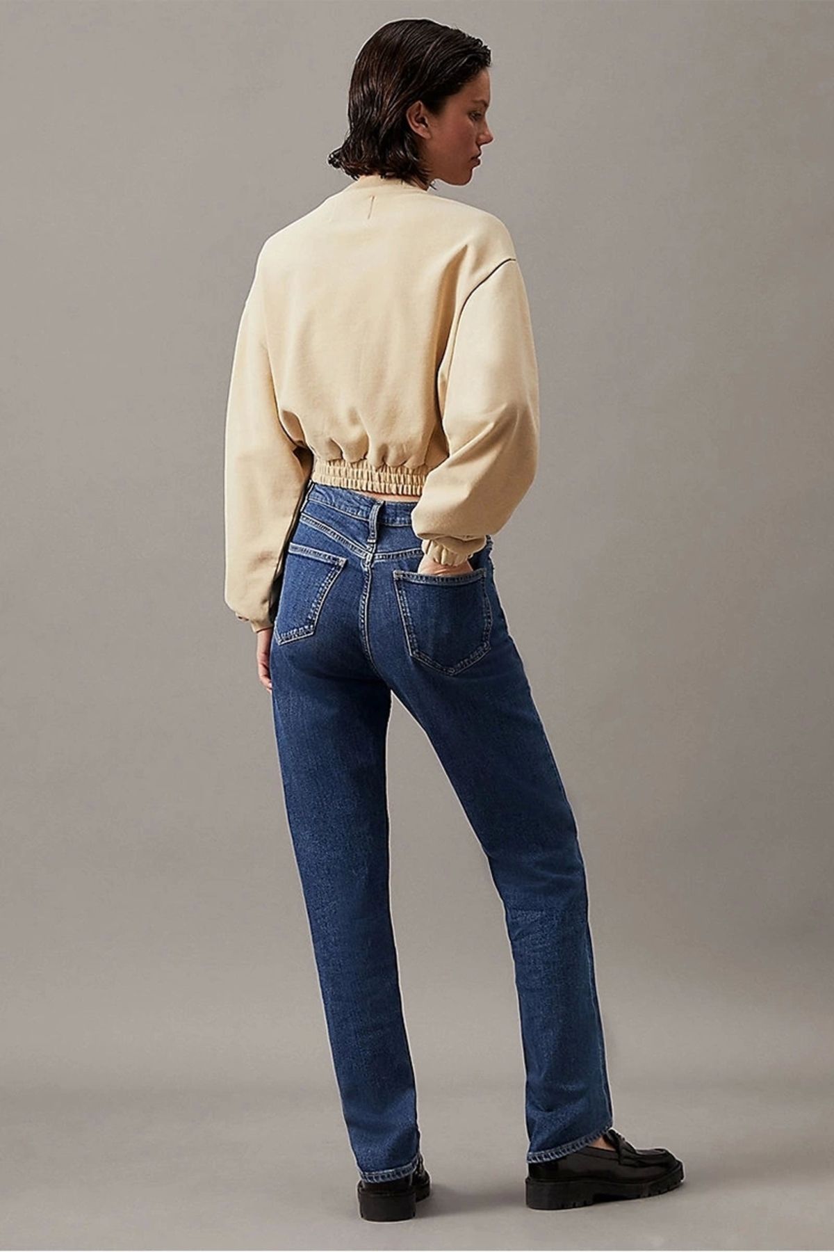 Calvin Klein-Women's Woven Cotton Label Sweatshirt 4