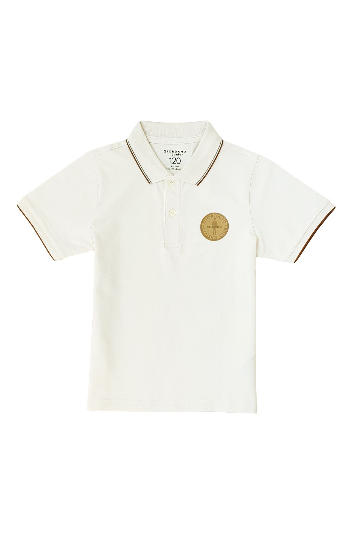 Giordano-Junior Pique Flat Knit Collar Short Sleeve Slim Fit Thematic Embroidery Bold Polo 1