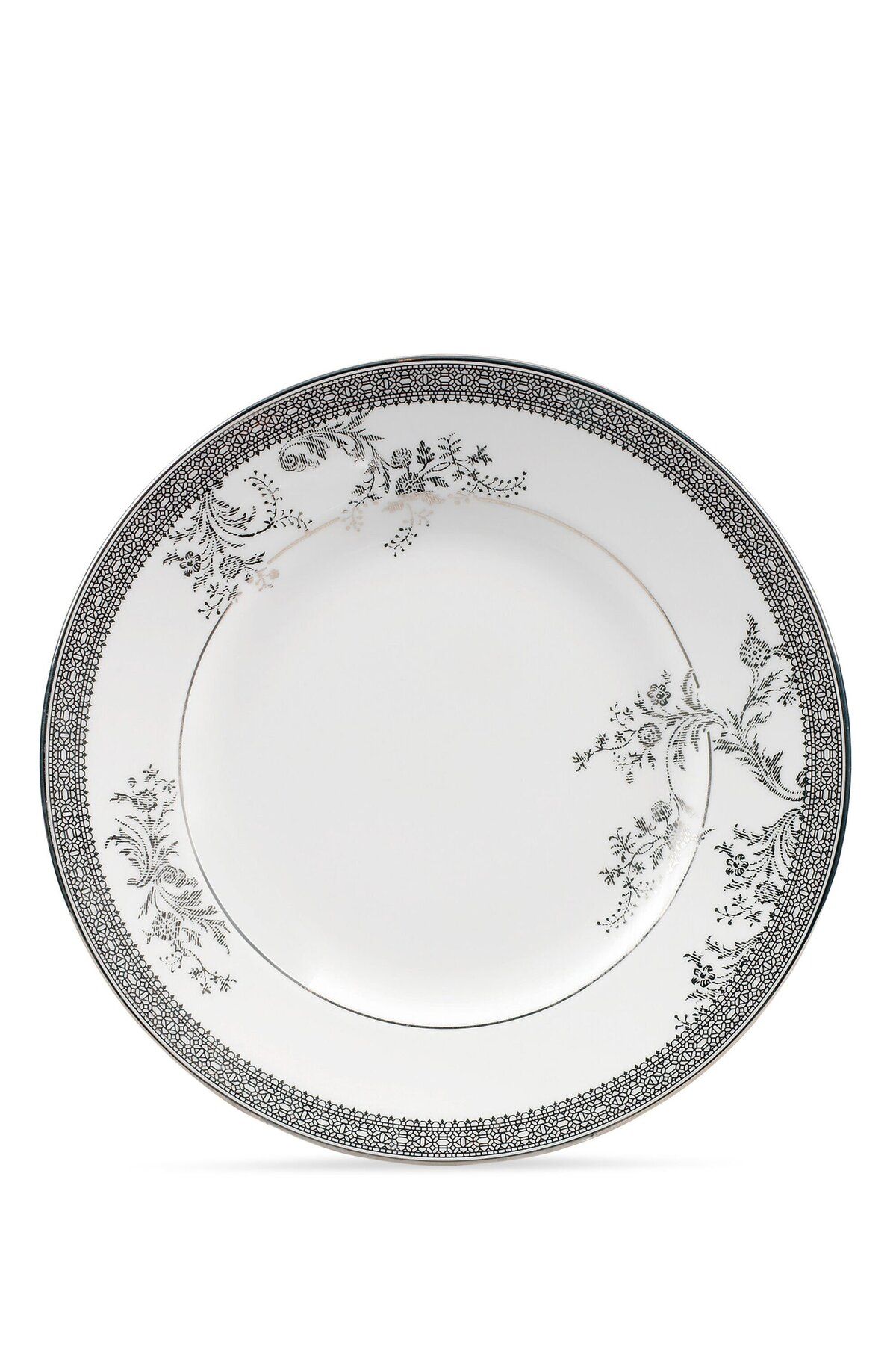 Wedgwood Vera Wang Dantel Platin Yan Plaka 20cm Wedgwood'un Zarif İnce Kemik Çinisi