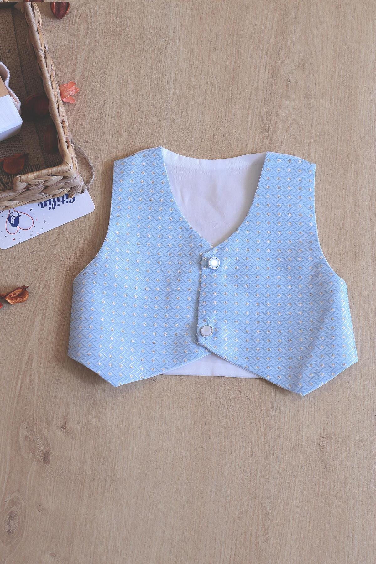 Sitilin Erkek Bebek Yelekli Papyonlu Mevlit Takımı Lüks Özel Gün Ve Mevlütlük Süslü Set 0 - 3 Ay Stl6411 fotoğrafı 5 (önizleme)