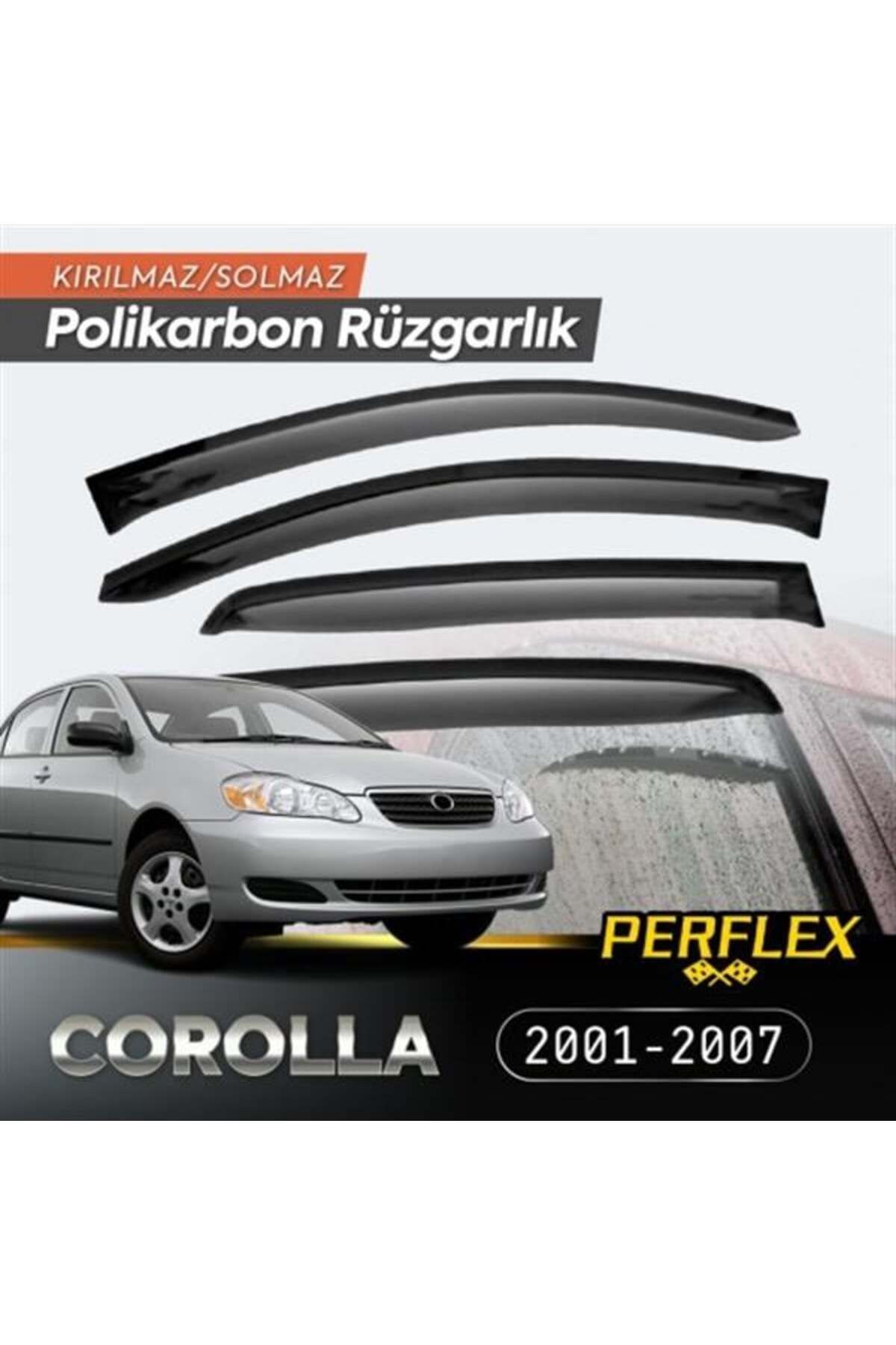 LovelymCo Toyota Corolla 2001-2007 Cam Rüzgarlığı V2 Düz