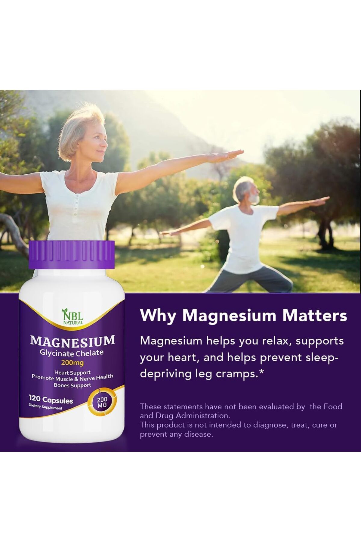 NBL Natural-Magnesium Glycinate Chelate 200mg, 120 Capsules 4