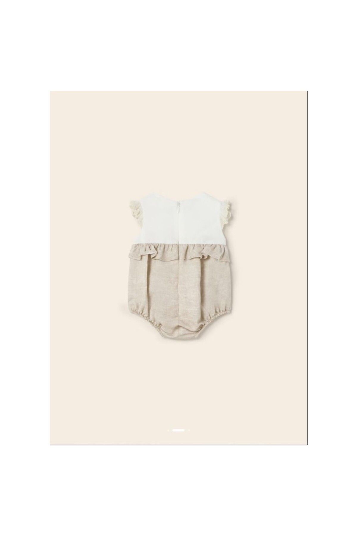 MAYORAL-Summer Baby Girl Short Jumpsuit Cream 3