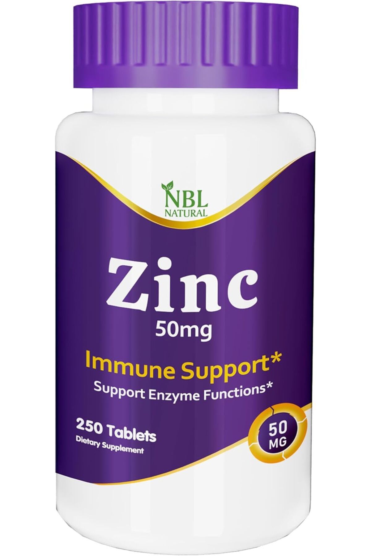 NBL Natural-Zinc Gluconate 50mg, Supports Wellness, Immune System 250 Tablets 1