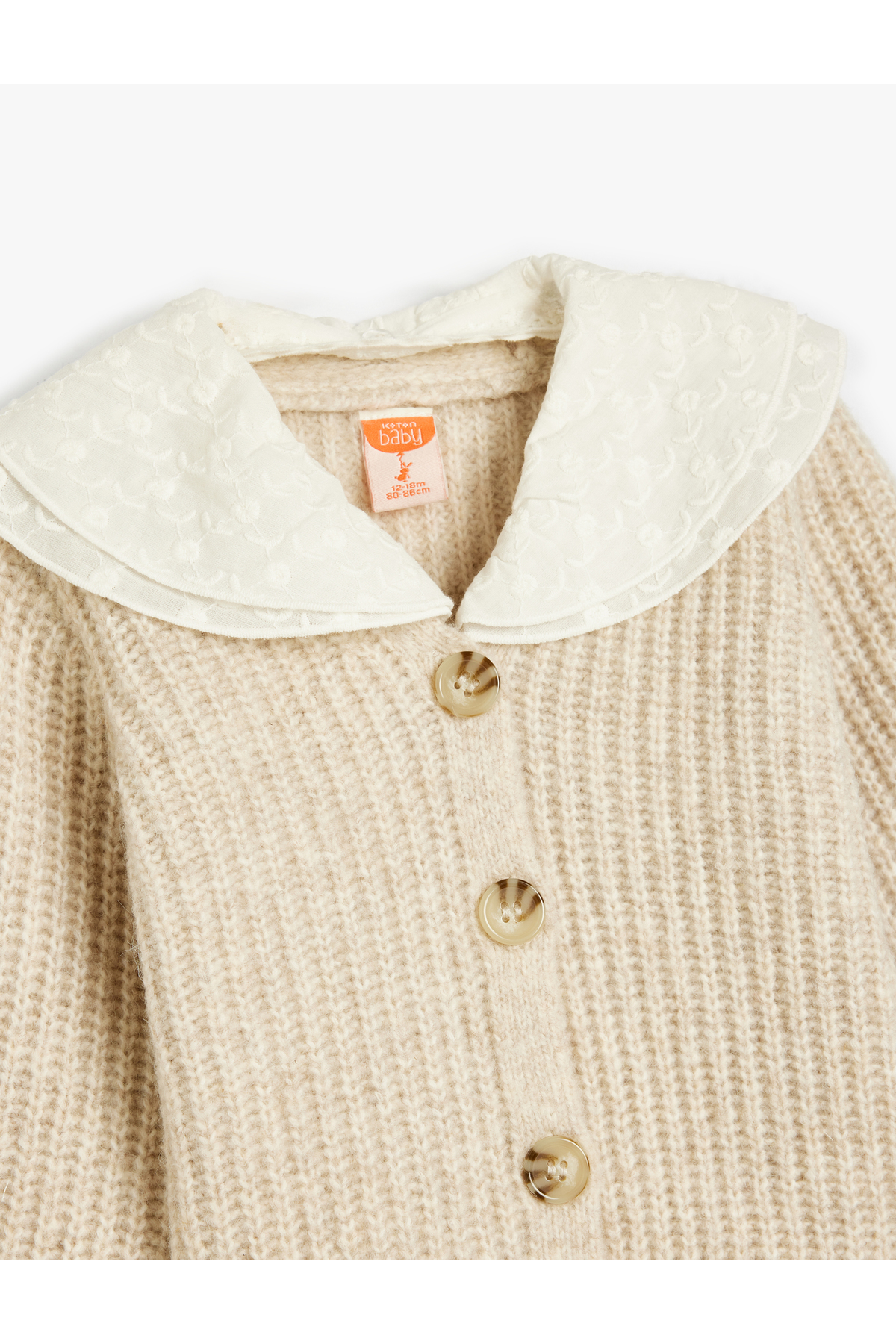 Koton Basic Triko Hırka Bebe Yaka Düğme Detaylı fotoğrafı 3 (önizleme)