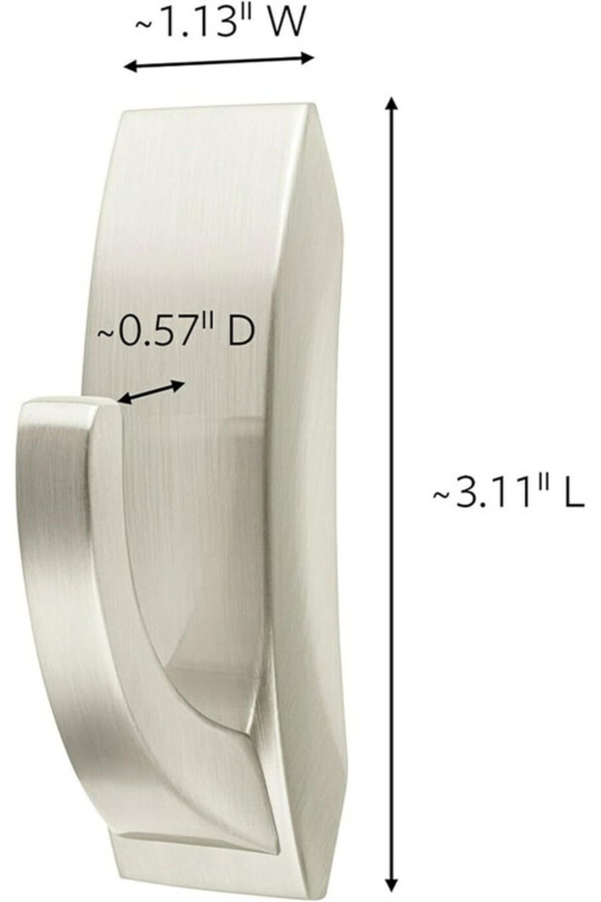 COMMAND-3M COMMAND™ MODERN REFLECTIONS BATH HOOK BRUSHED NIKEL WITH BATHSTRIPS MEDIUM 1HK+2S/PK 4