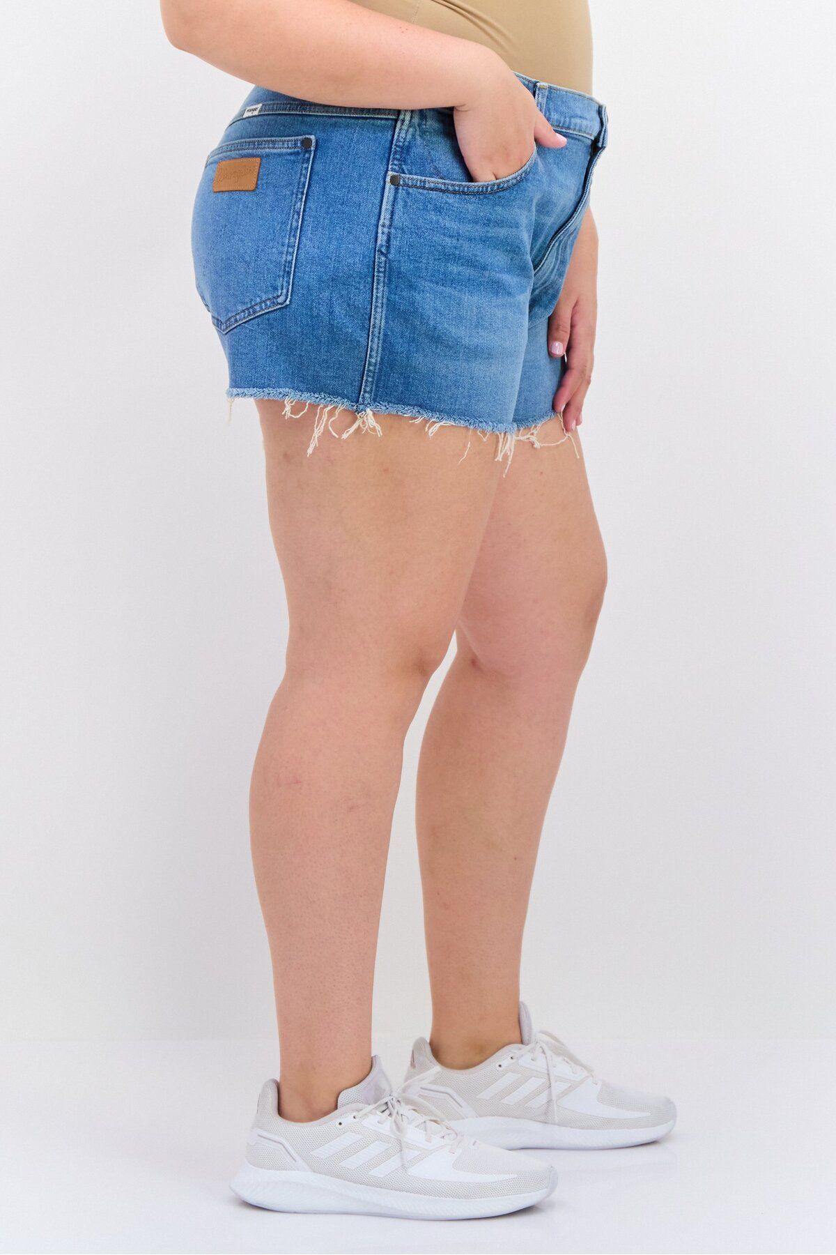 WRANGLER-Women Washed Denim Short, Blue 2