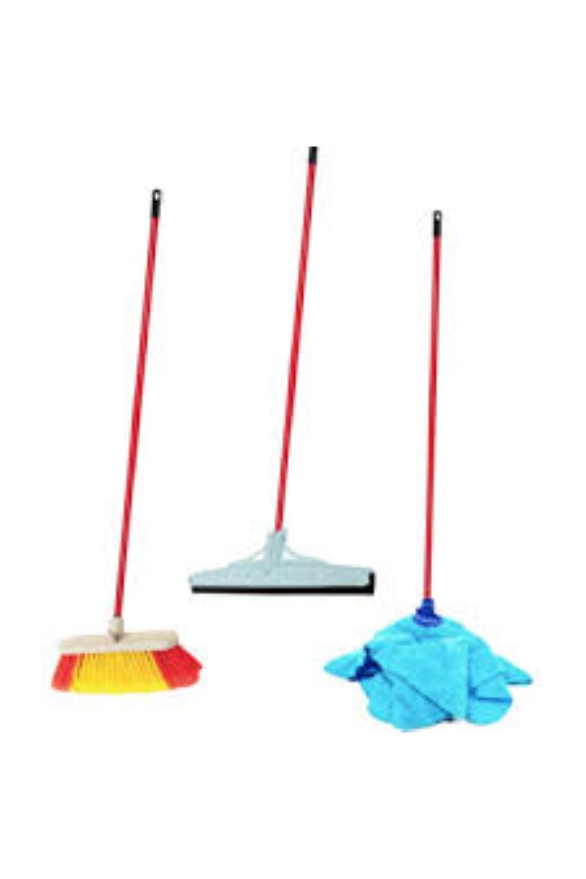 HTY Avantaj Set-3lü Saplı 40 Cm Çekpas/çekçek/yersil-saplı Oto Fırça/süpürge-saplı Mikrofiber Mop