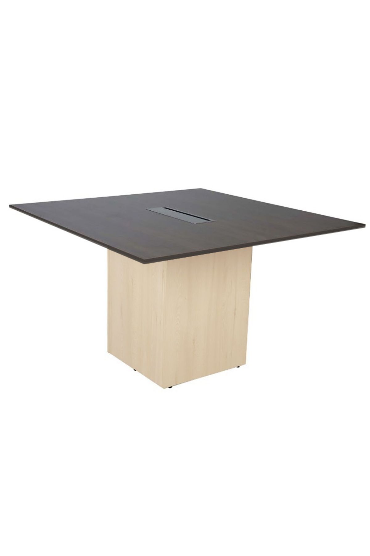 Mahmayi-Projekt 7 Rec 120 Square Modular Conference Office Table With Aluminium Cable Management - Walnut 1