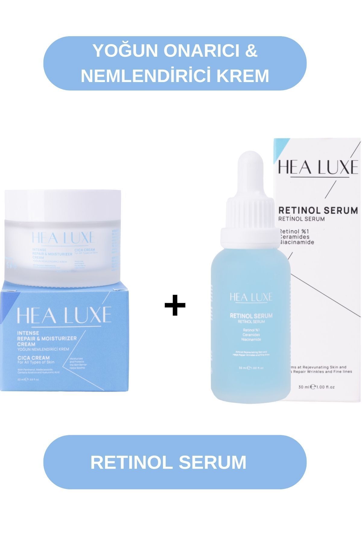 HEA LUXE Retinol Serum & Yoğun Onarıcı Nemlendirici Krem Set