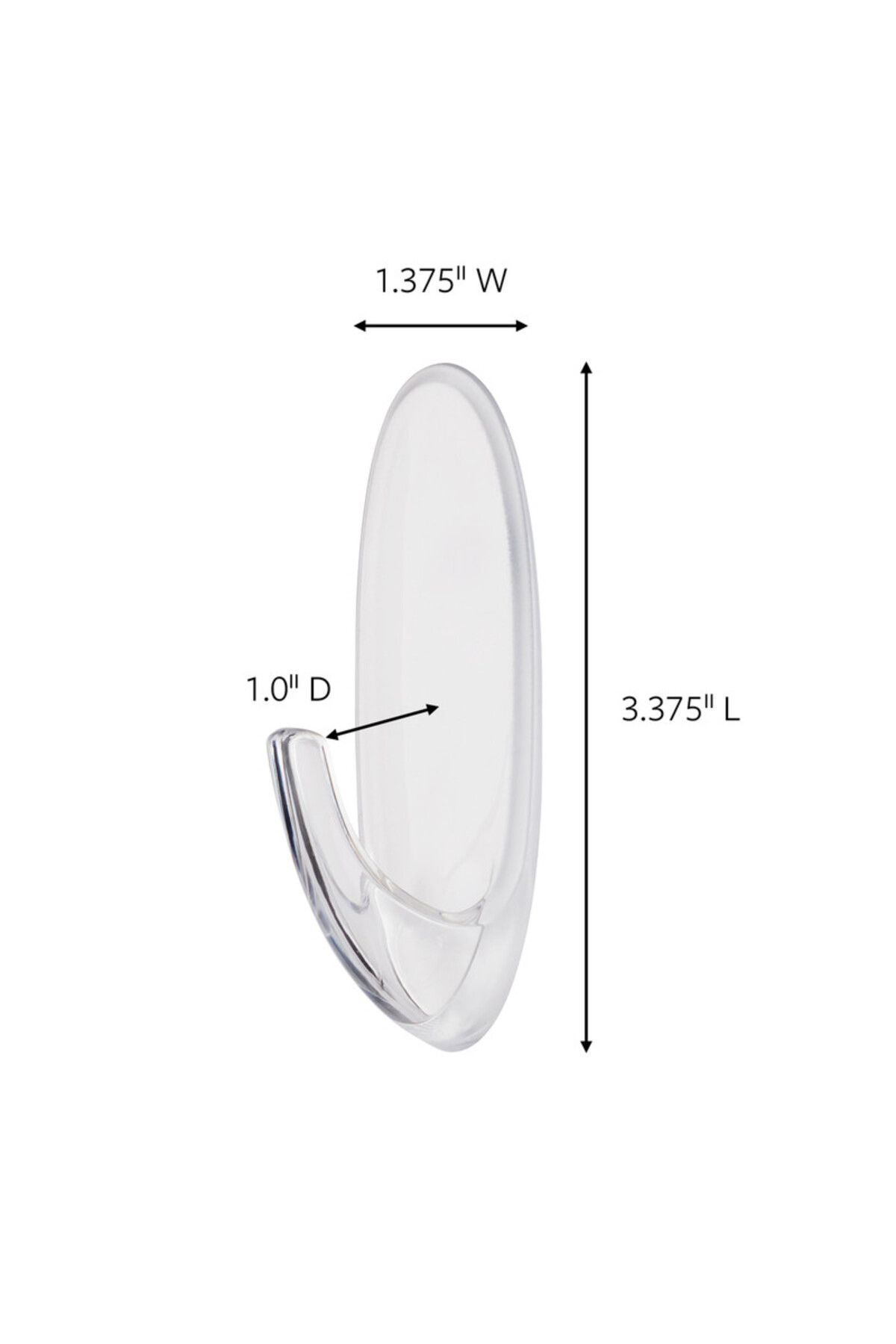 COMMAND-17093CLRES LARGE CLEAR HOOK W/C LEAR STRP 3