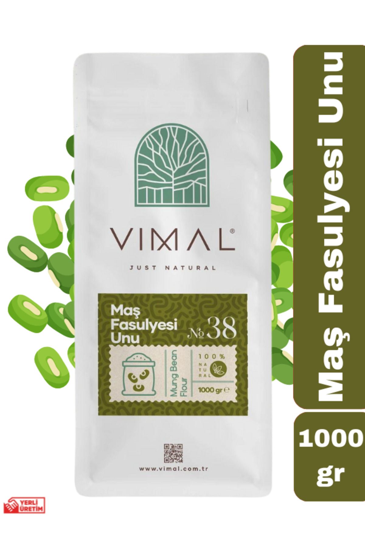 VIMAL Maş Fasulyesi Unu Mung Bean Flour glutensiz 1000 g