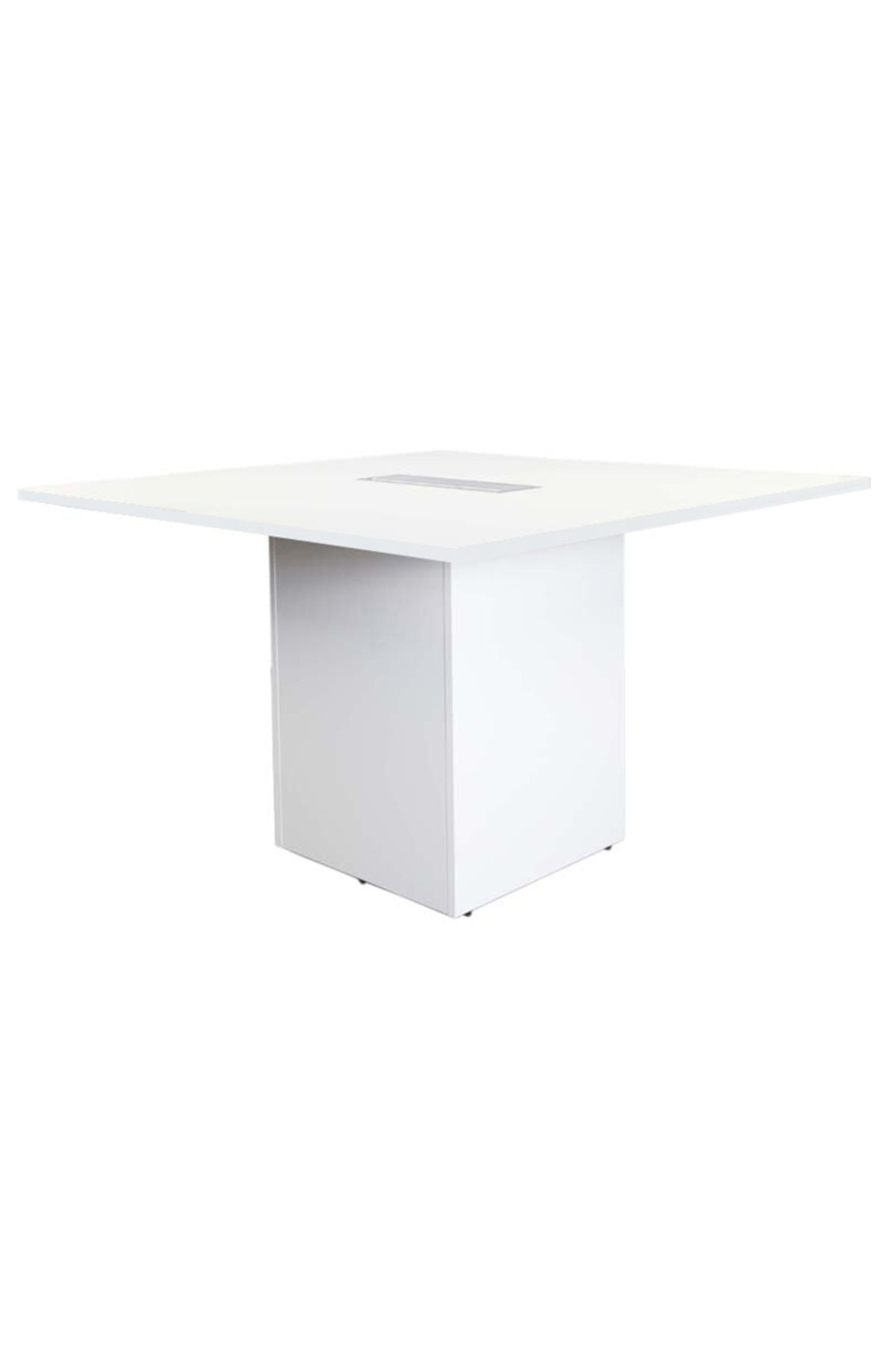 Mahmayi-Projekt 7 Rec 120 Square Conference Table White Rectangular Desk with Aluminium Centre Cable Manager 1