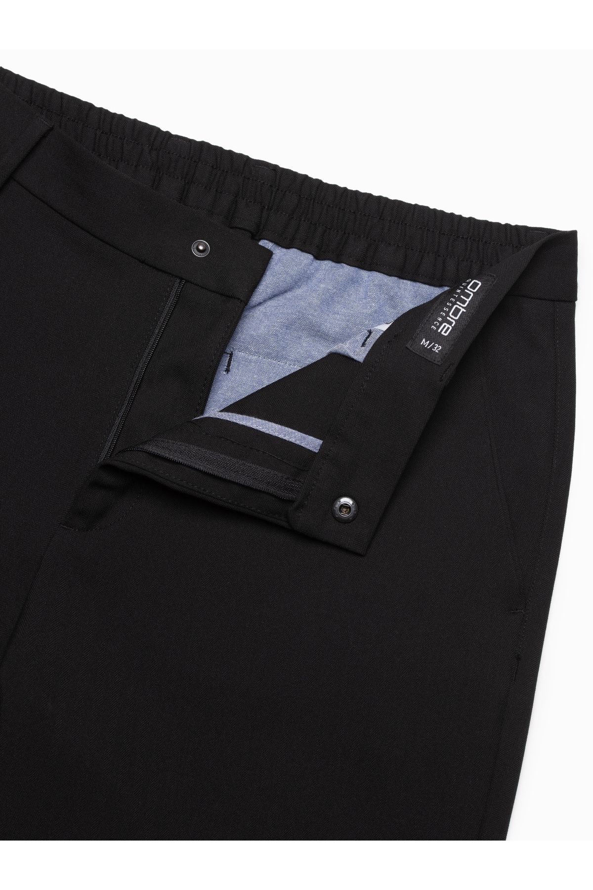 OMBRE-Pánské chino kalhoty s elastickým pasem SLIM FIT - černé V3 OM-PACP-0158 XL 5