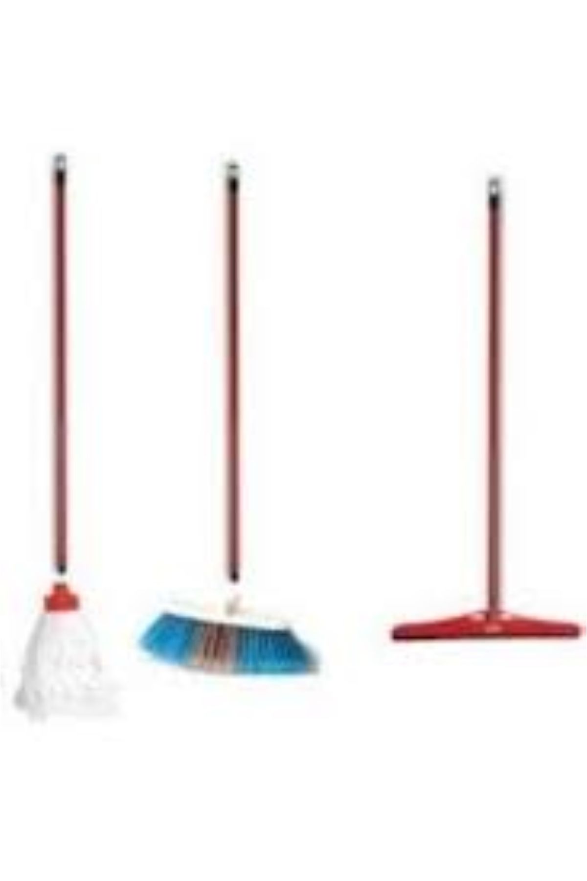 HTY Avantaj Set-3lü Saplı 55 Cm Çekpas/çekçek/yersil-saplı oto Fırça/süpürge-saplı püskül Mop