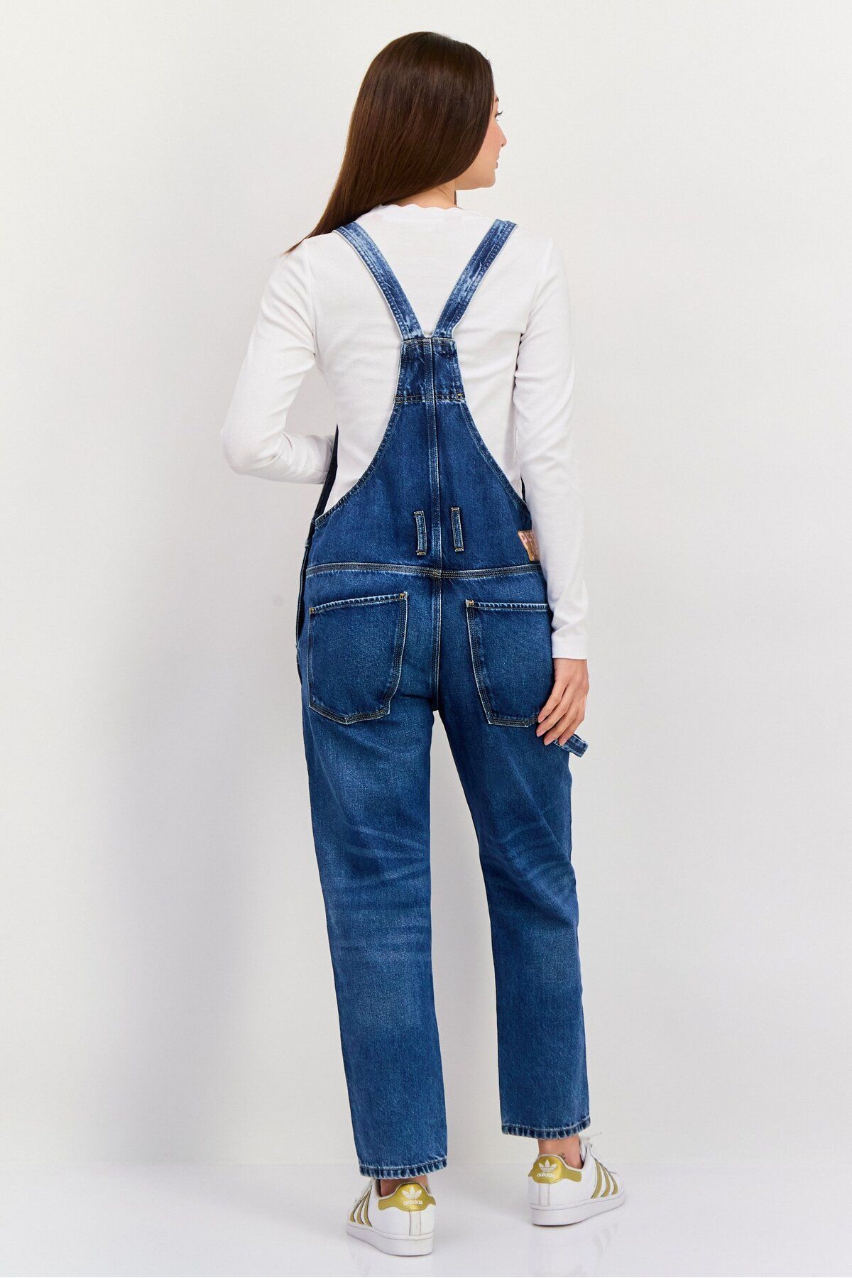 Pepe Jeans-Women Wash Denim Sleeveless Jumpsuit, Blue 2